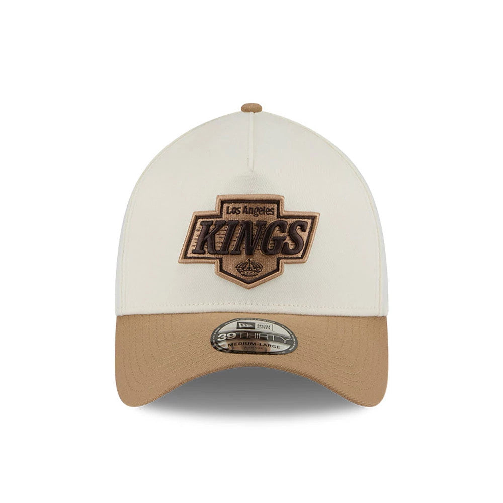 Pictured is this NHL Sandy Bay LA Kings 39THIRTY A-Frame Stretch Fit cap in white. 3