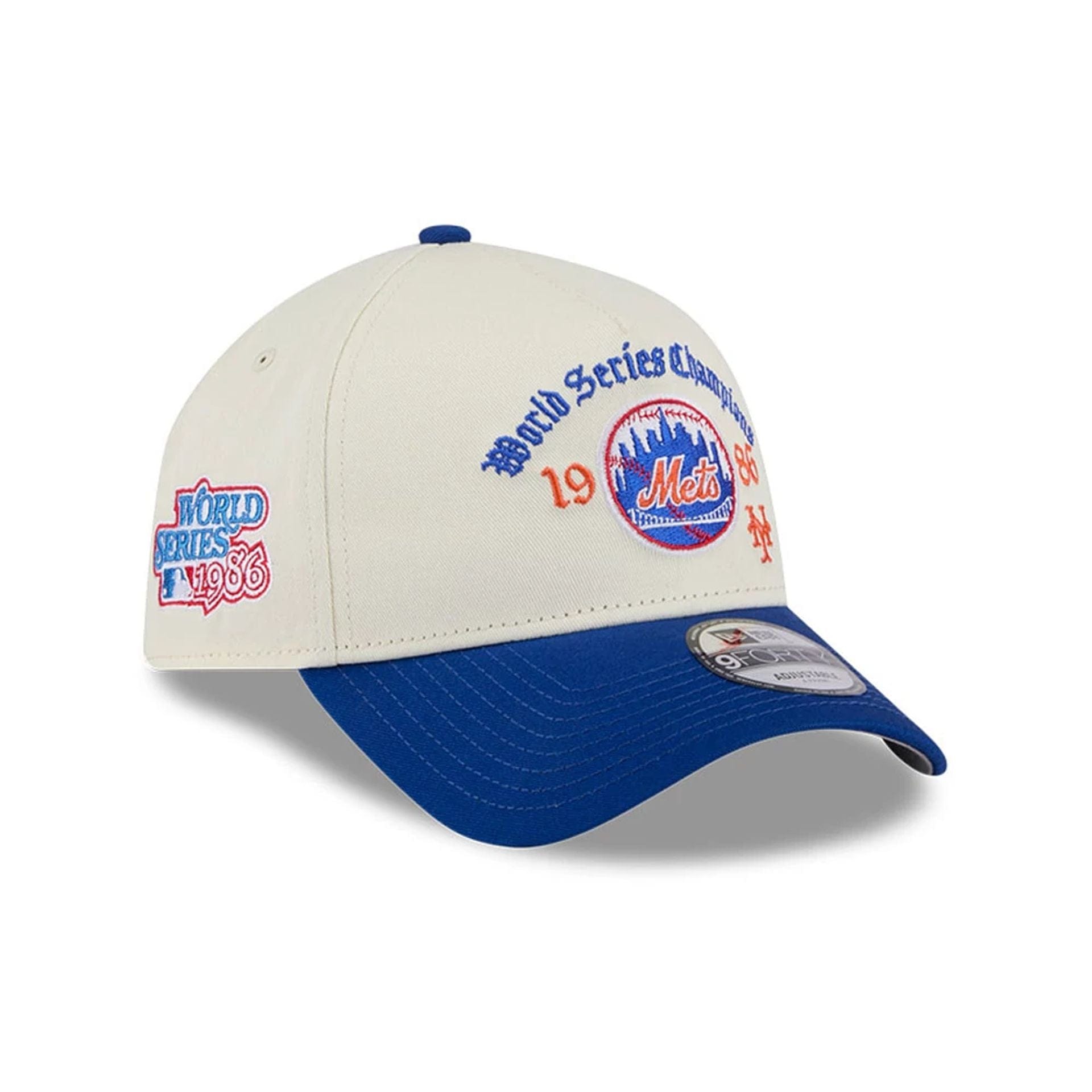 Pictured is this MLB Old English New York Mets 9FORTY A-Frame cap in white. 1