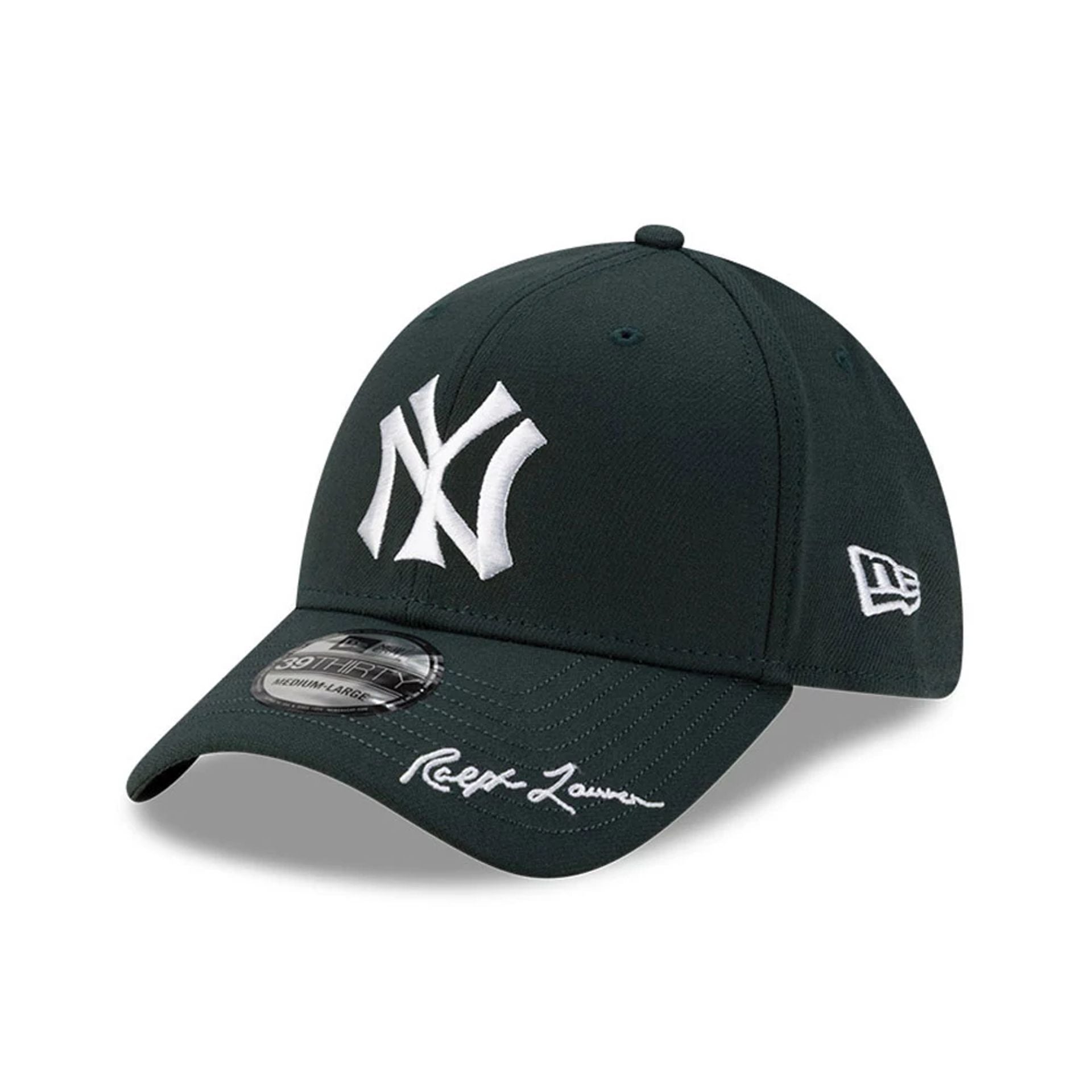 This is a New York Yankees Ralph Lauren x MLB Dark Green 39THIRTY Stretch Fit Cap 1