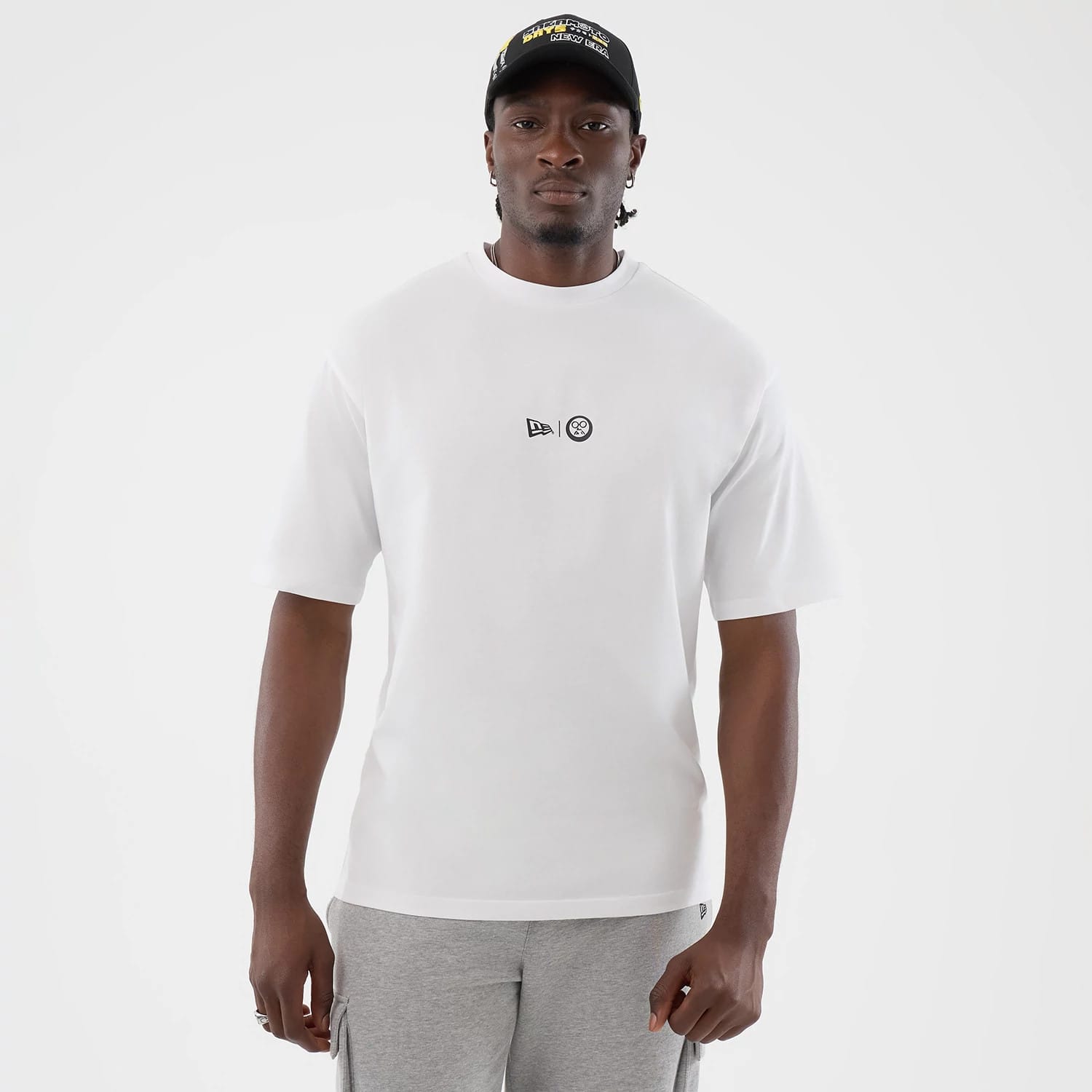 The Male model is wearing Sakamoto Days Netflix White T-Shirt 1