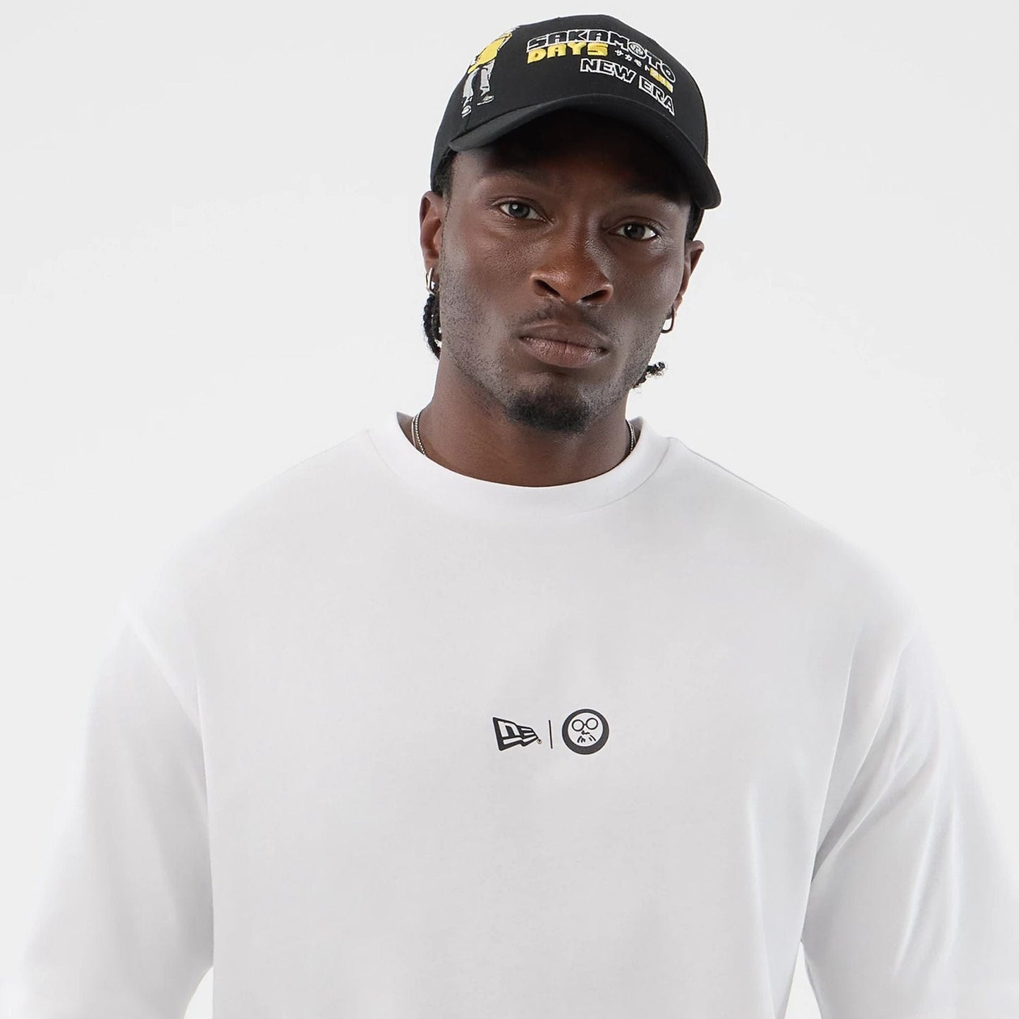 The Male model is wearing Sakamoto Days Netflix White T-Shirt 7