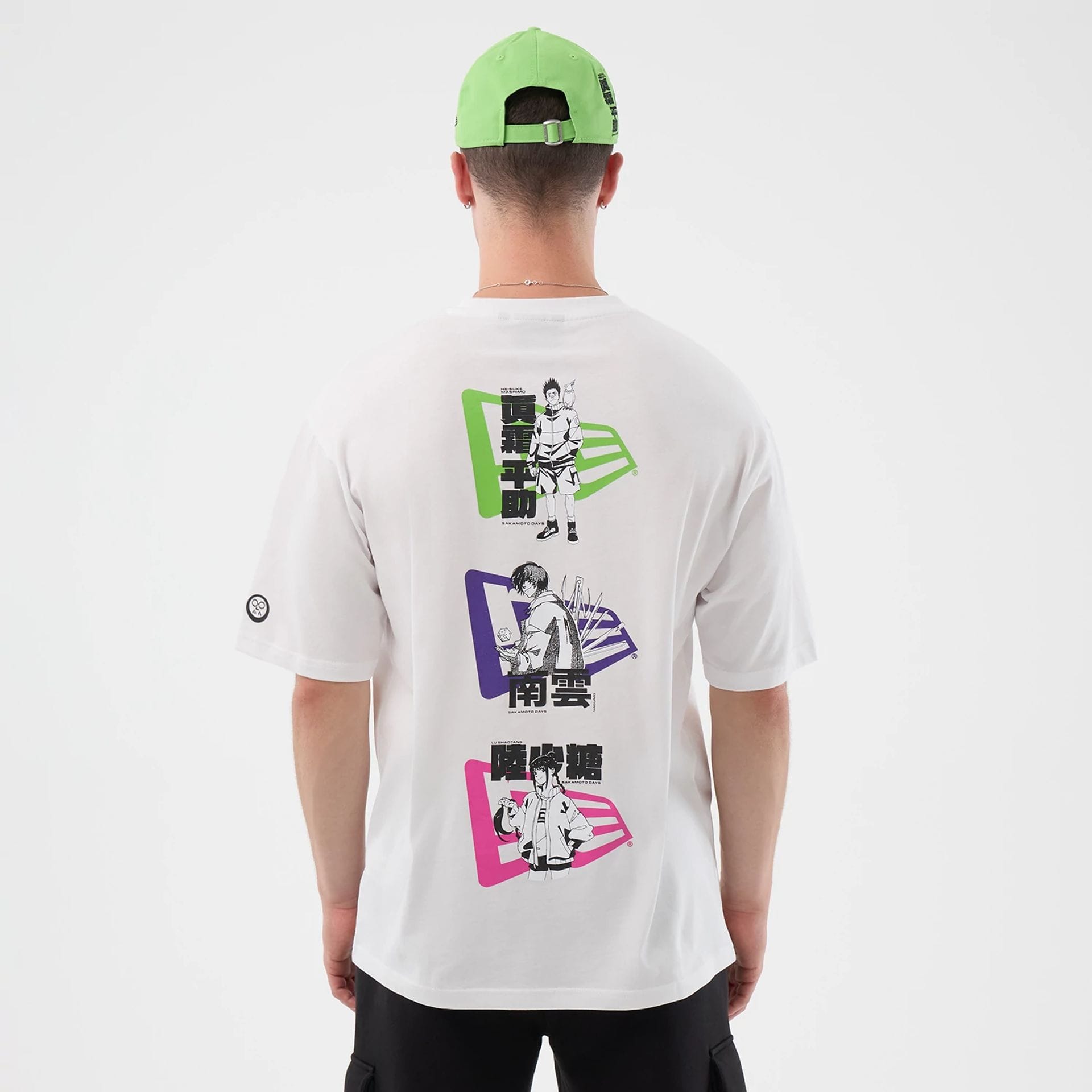 The Male model is wearing Sakamoto Days Netflix White T-Shirt 2