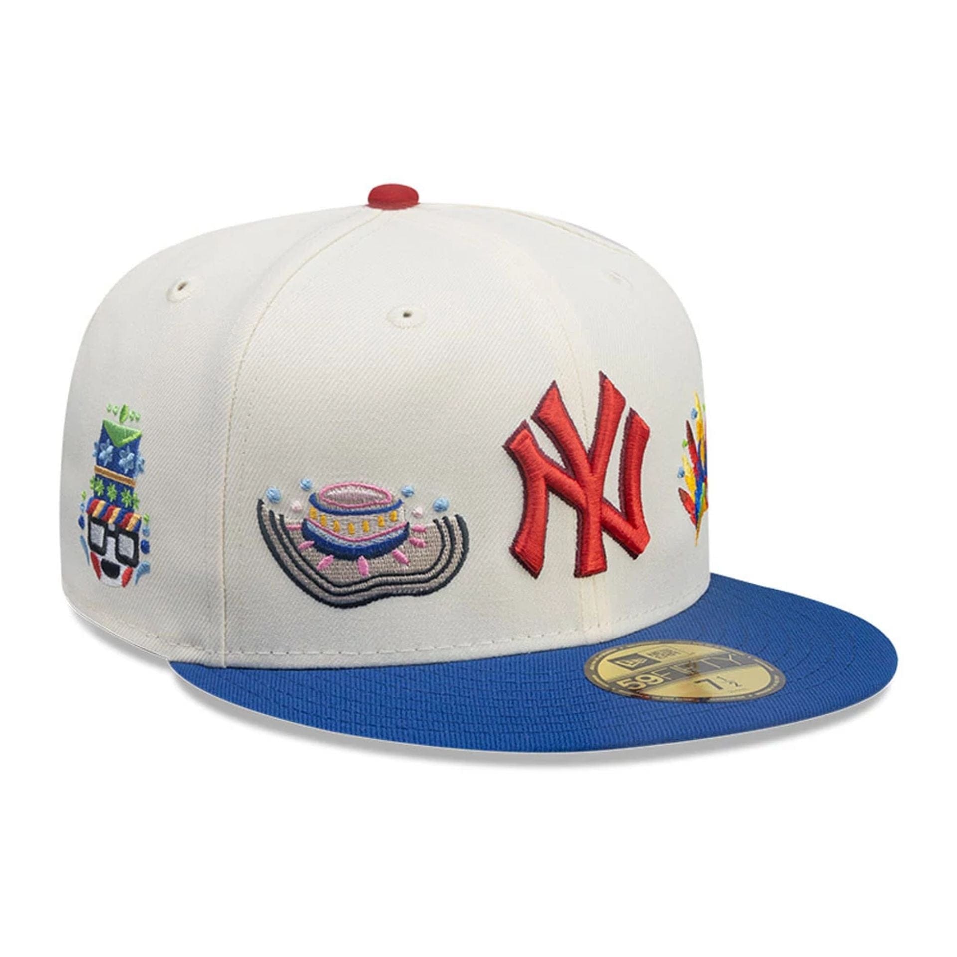 This is a New York Yankees MLB City Element Colombia Cream 59FIFTY Fitted Cap 1
