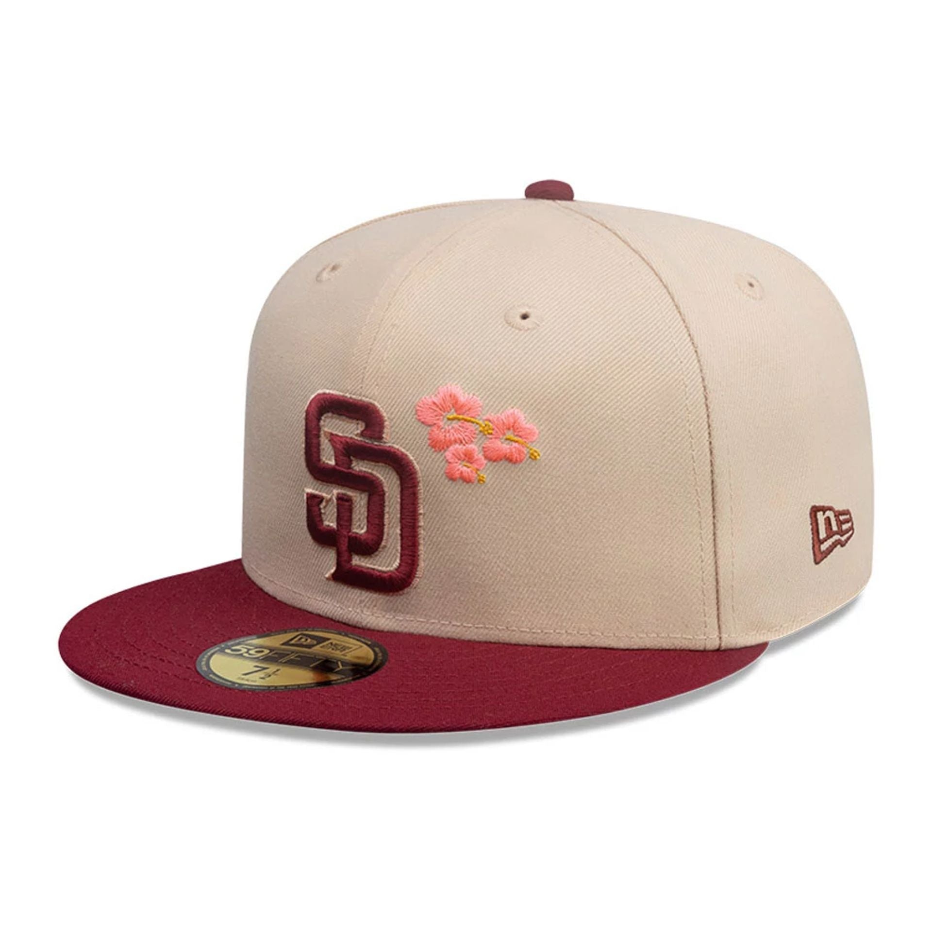 This is a San Diego Padres MLB City Element Puerto Rico Pastel Orange 59FIFTY Fitted Cap 1
