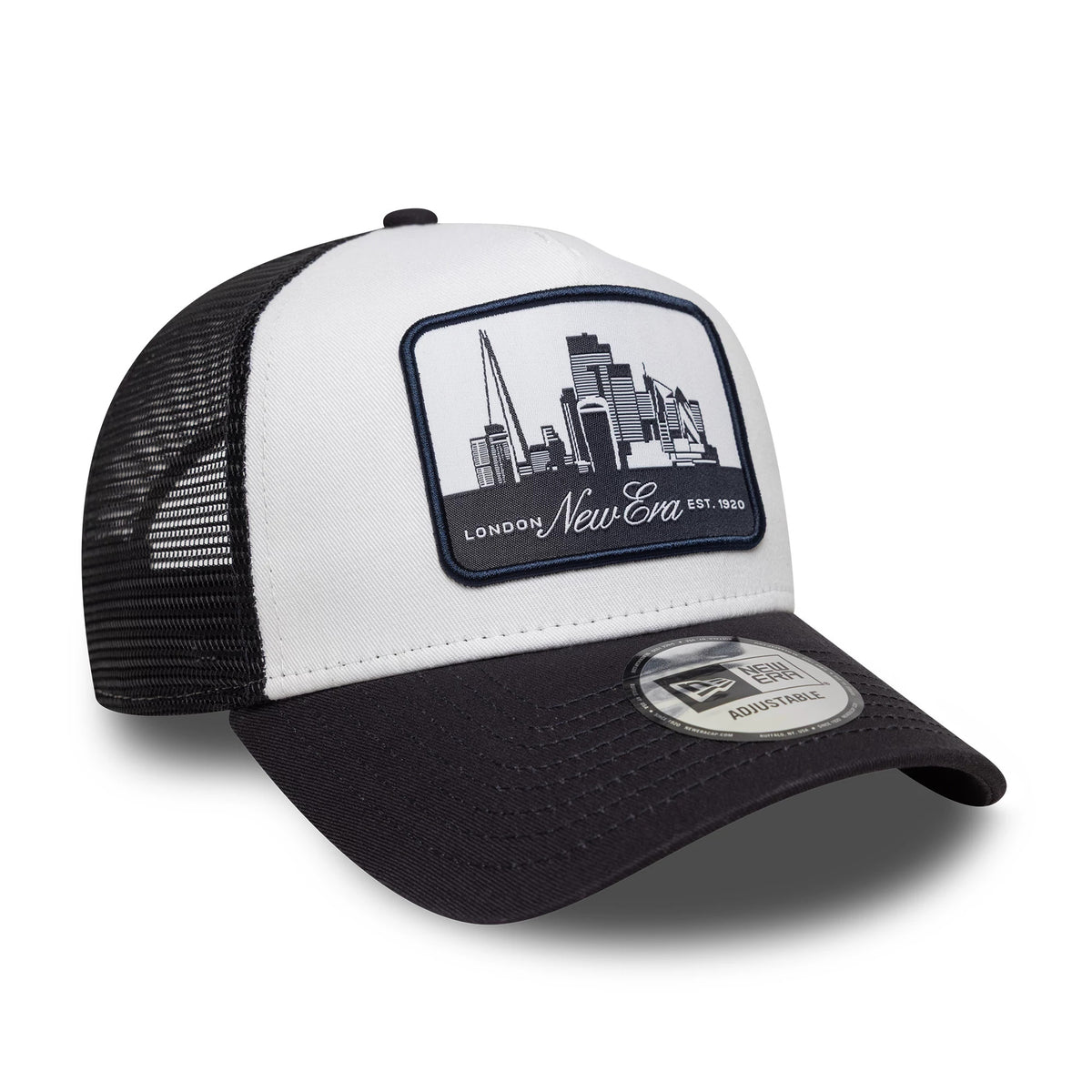 This is a New Era London Navy 9FORTY A-Frame Trucker Adjustable Cap 3