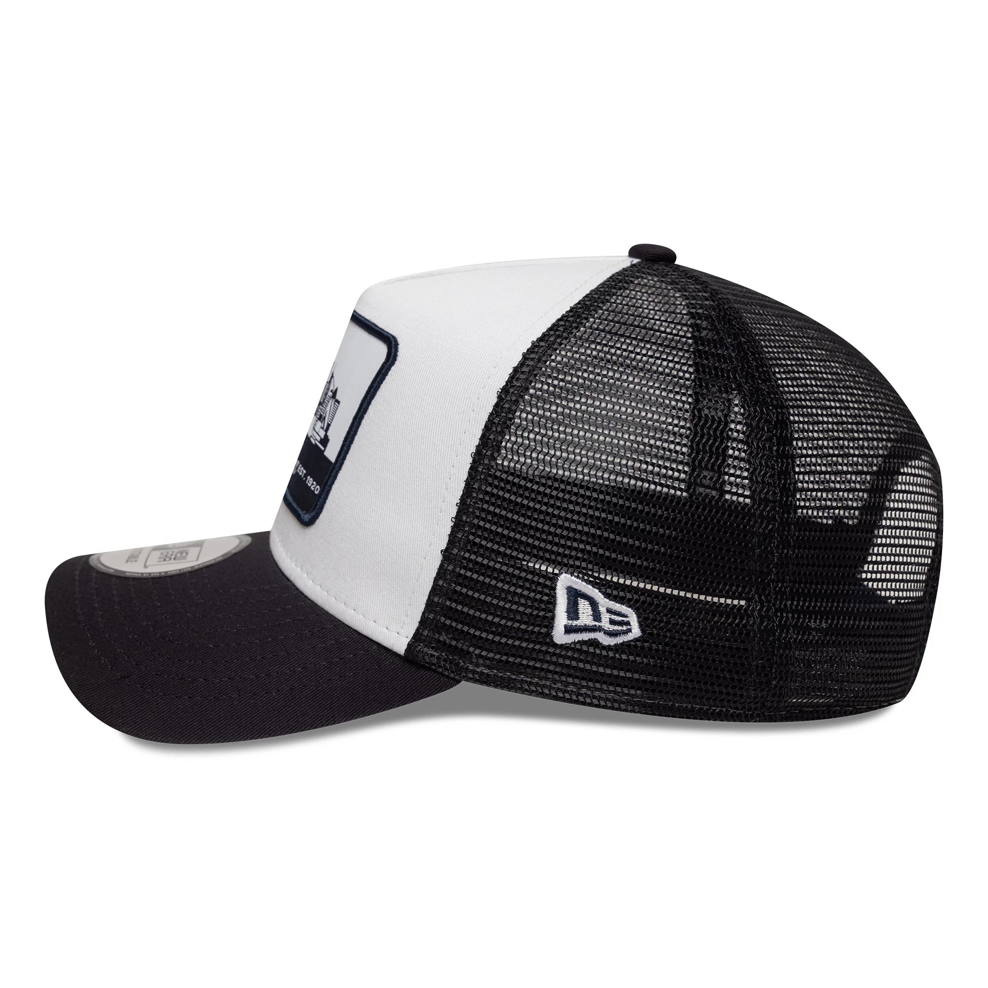 This is a New Era London Navy 9FORTY A-Frame Trucker Adjustable Cap 4