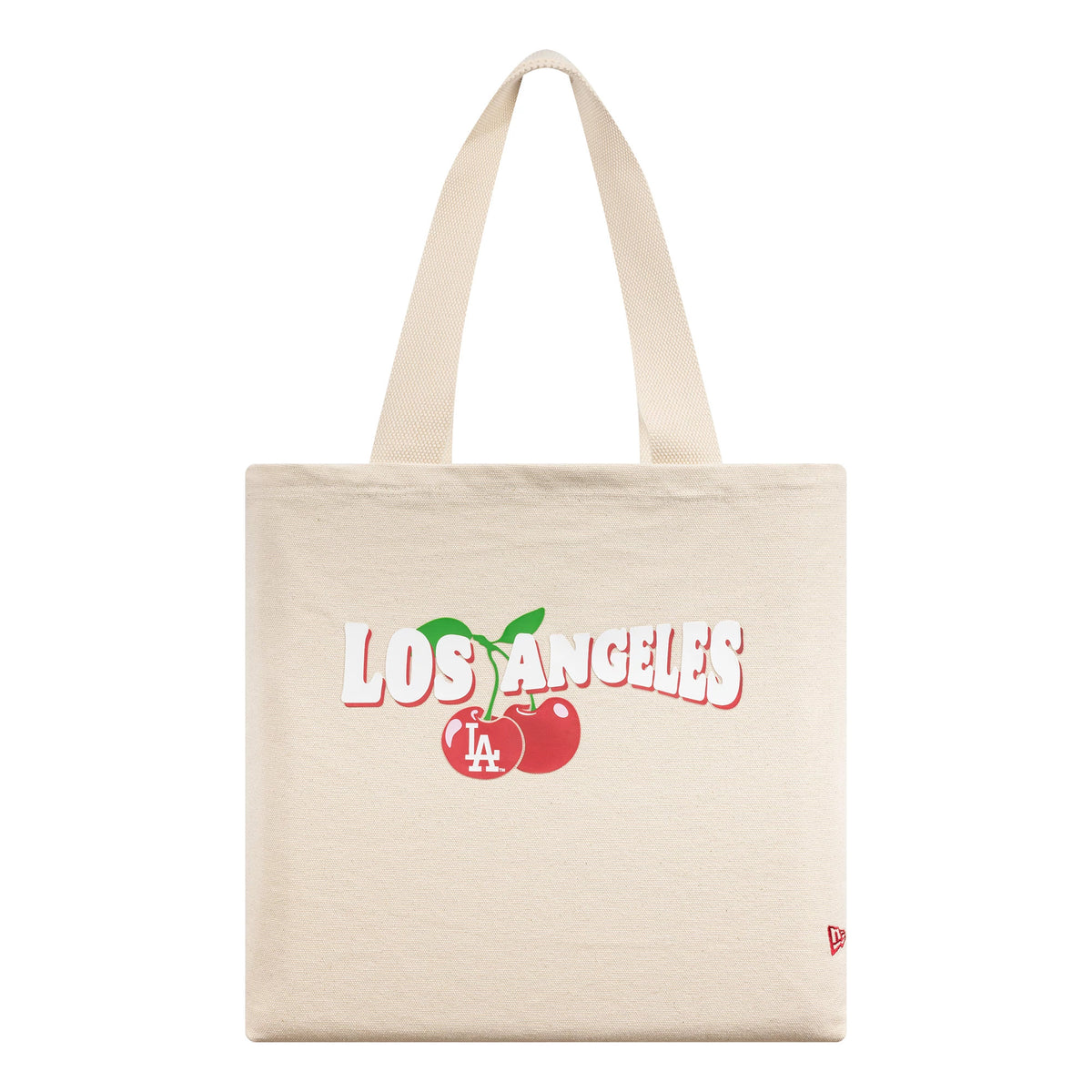 Pictured is this MLB Fruit LA Dodgers Tote Bag in cream. 2