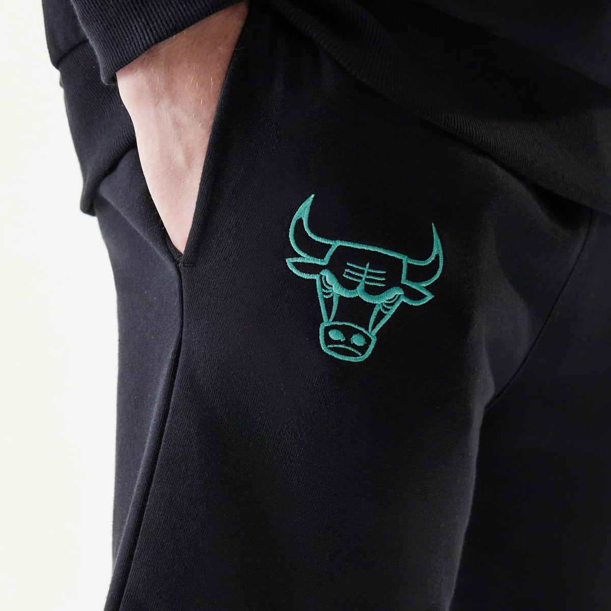 The model is wearing this NBA Core Chicago Bulls Shorts in black. 3