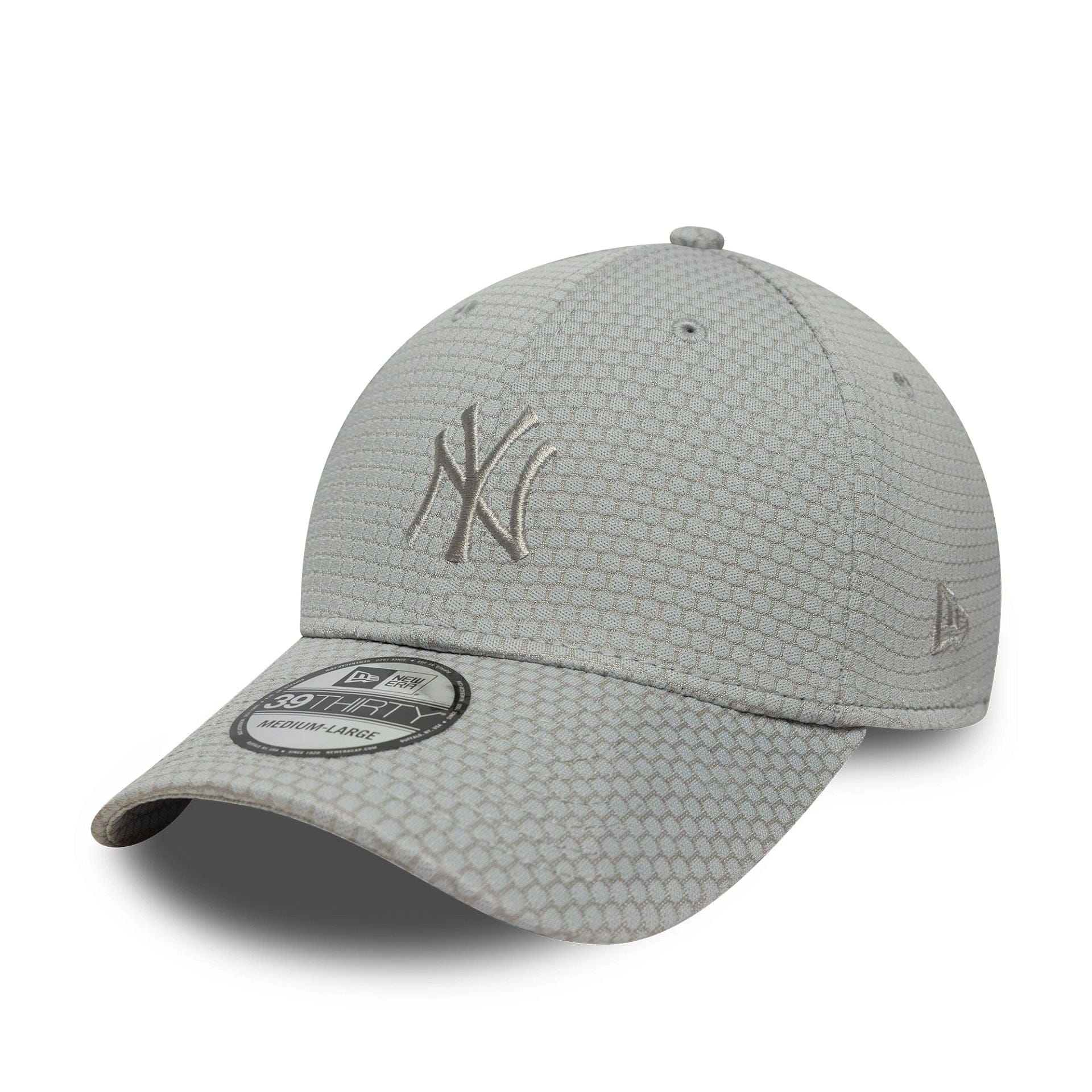 Pictured is this MLB Mesh New York Yankees 39THIRTY Stretch Fit in grey. 1
