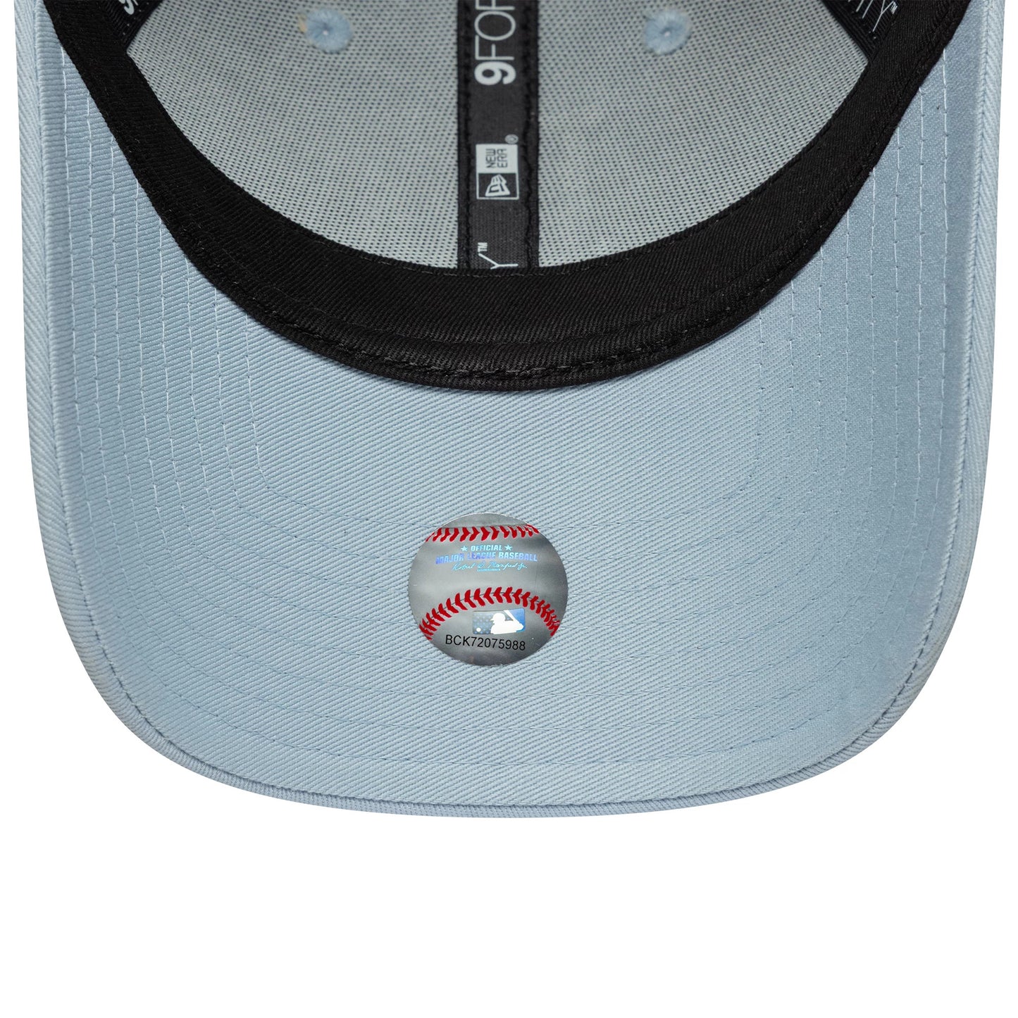 Pictured is this Womens MLB Metallic Logo LA Dodgers 9FORTY in pastel blue. 5