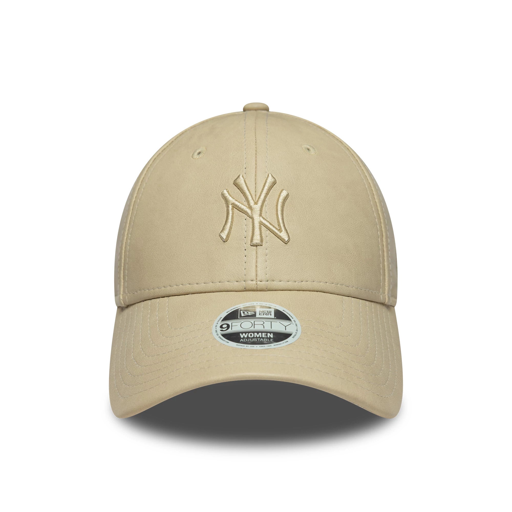 Pictured is this Womens MLB PU New York Yankees 9FORTY in light beige. 2
