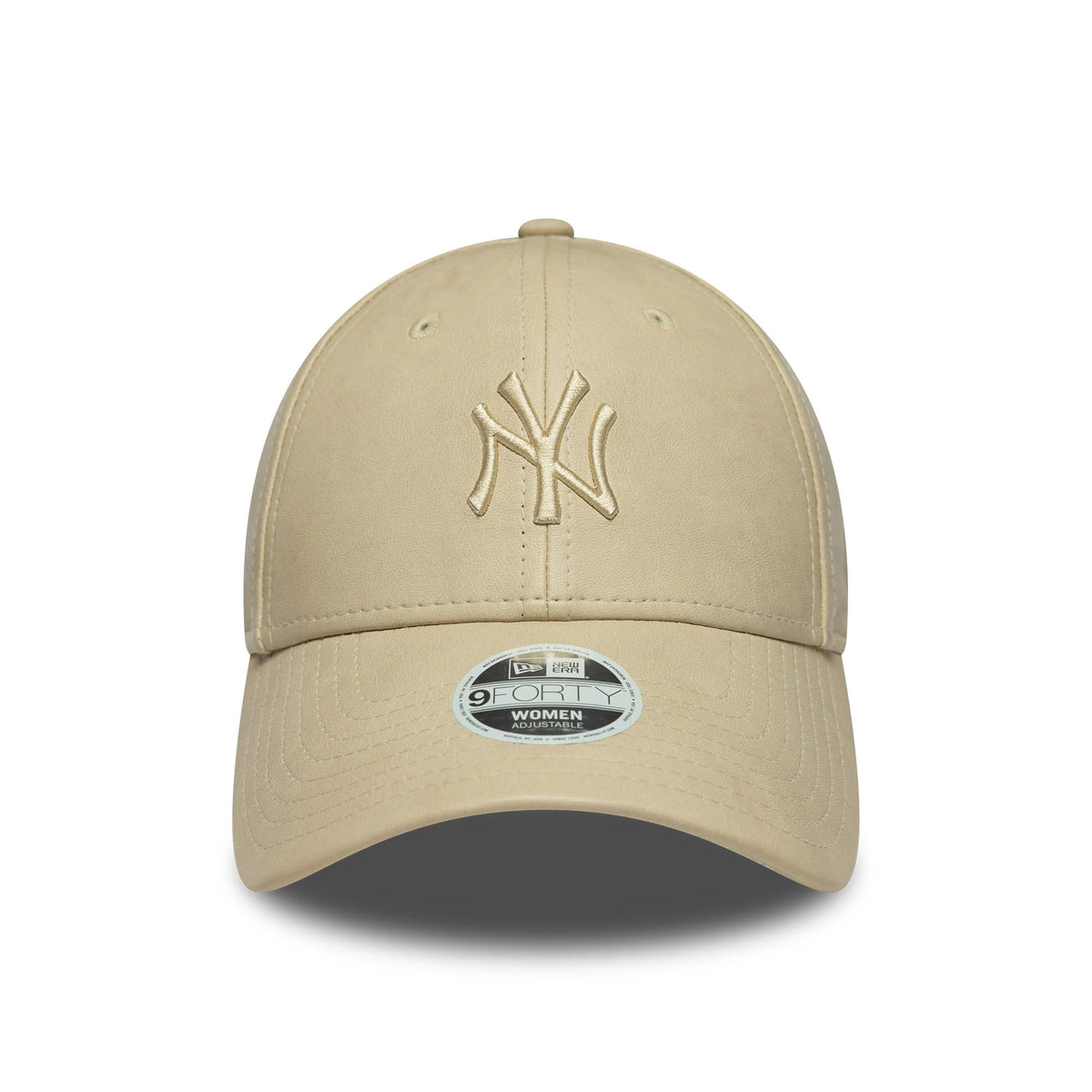 Pictured is this Womens MLB PU New York Yankees 9FORTY in light beige. 2