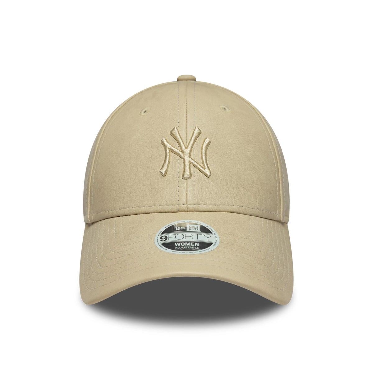 Pictured is this Womens MLB PU New York Yankees 9FORTY in light beige. 2