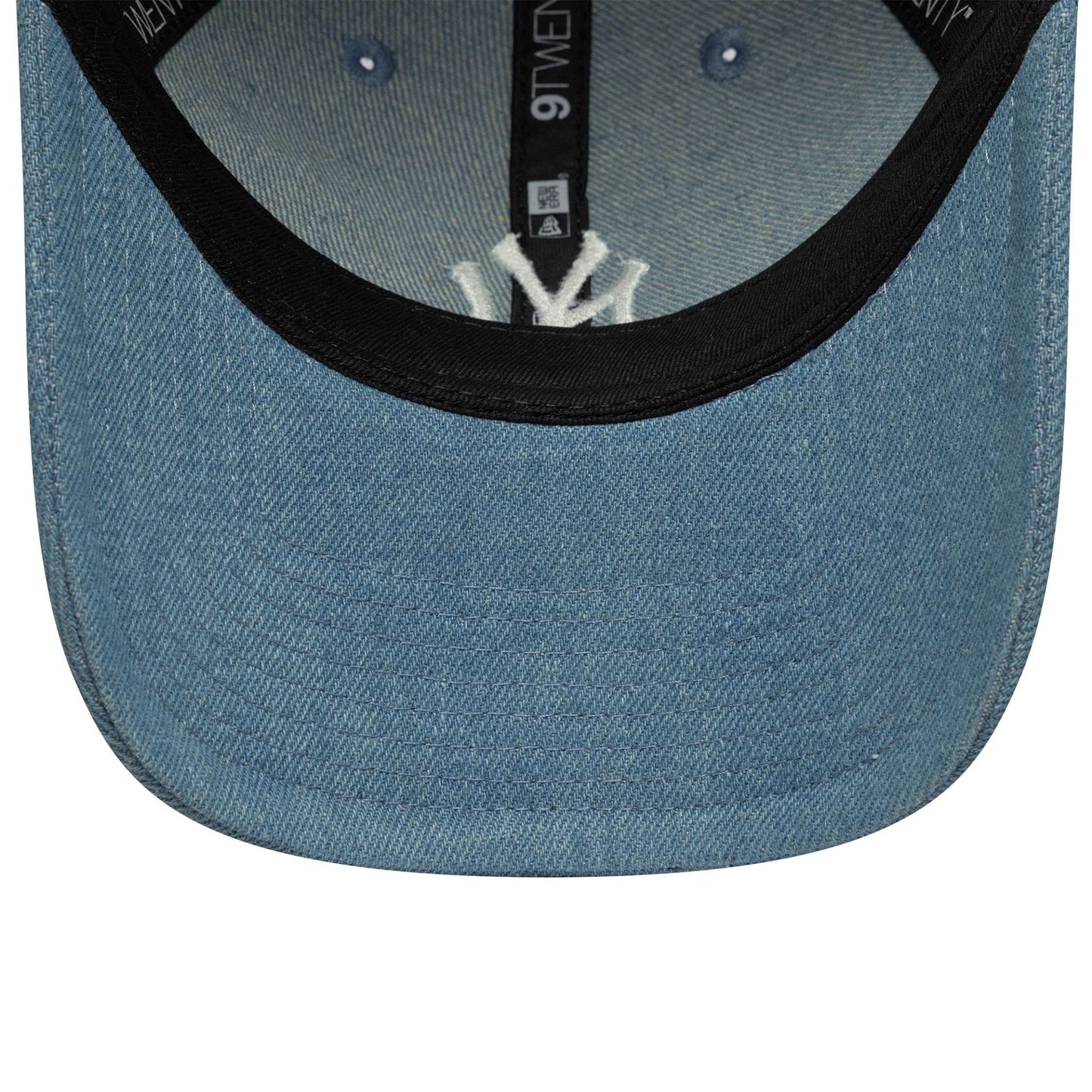 Pictured is this Womens MLB Denim Stitch New York Yankees 9TWENTY in pastel blue. 5