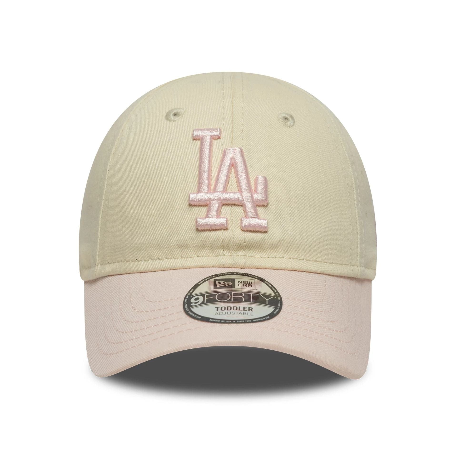 Pictured is this Toddler MLB League Essential LA Dodgers 9FORTY in light beige. 2