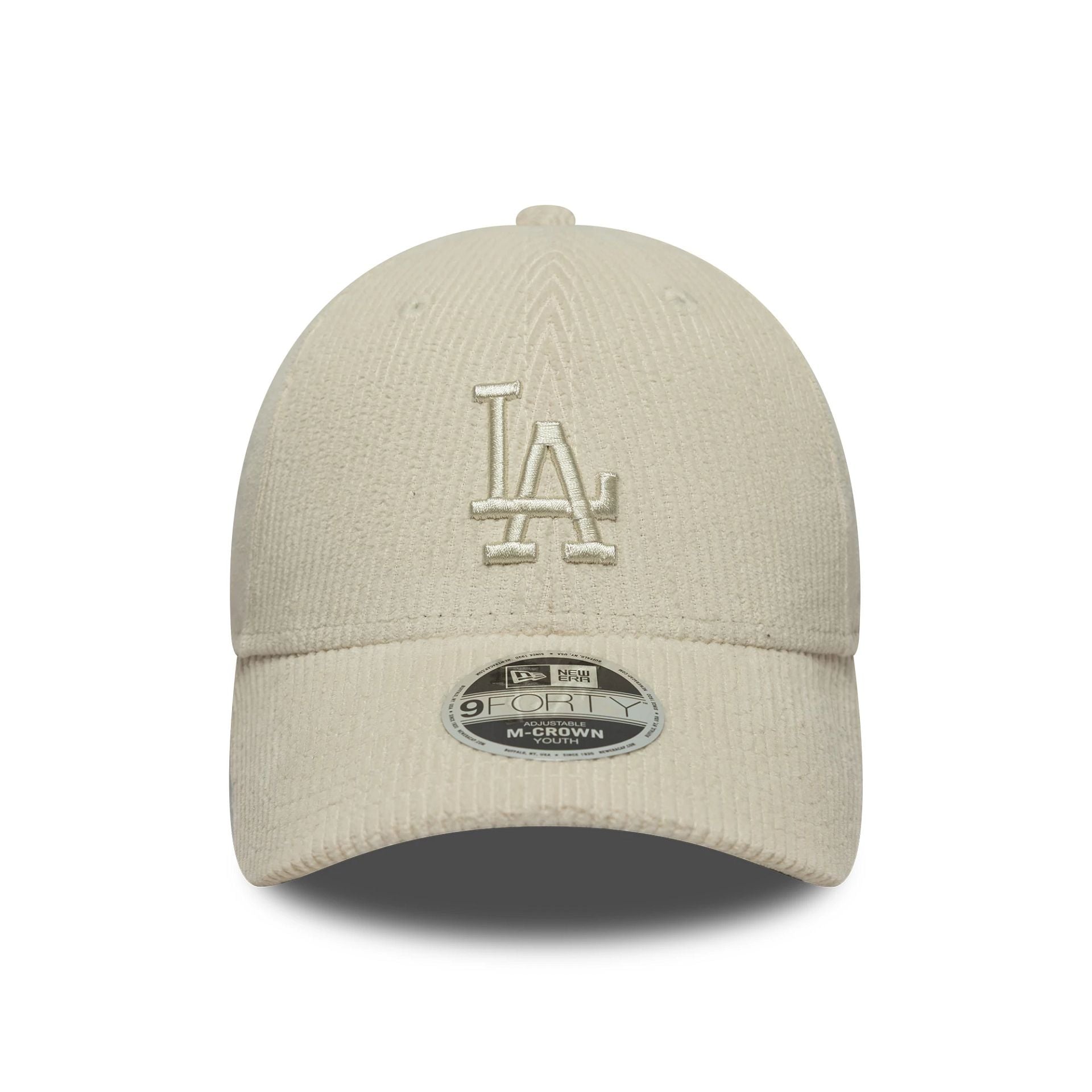 Pictured is this Youth MLB Cord LA Dodgers 9FORTY M-Crown in light beige. 2