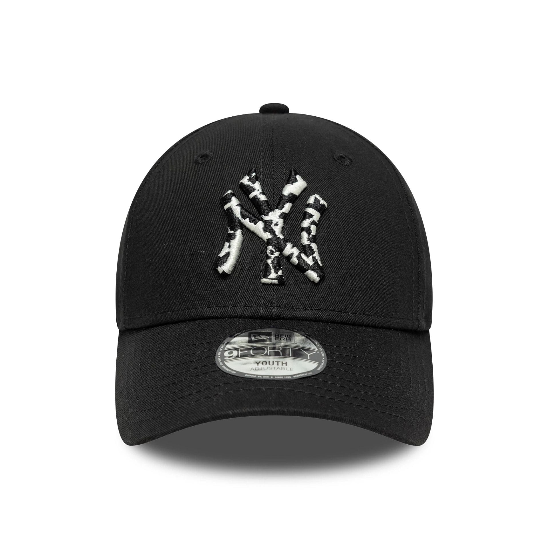 Pictured is this Youth MLB Animal Infill New York Yankees 9FORTY in black. 2