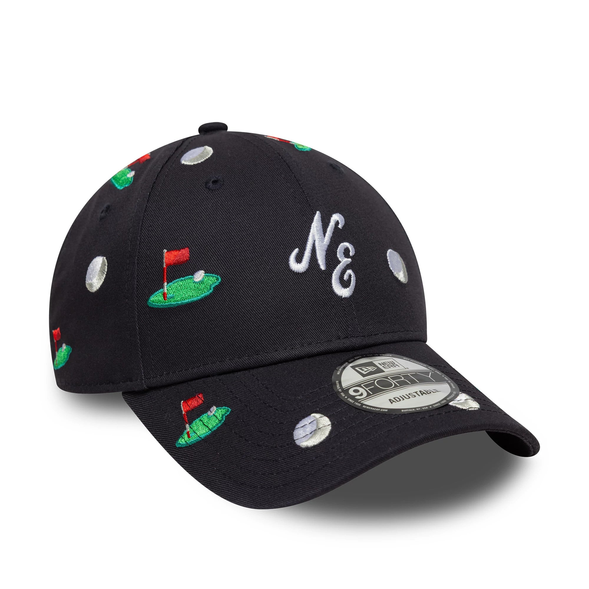 Pictured is this New Era All Over Print 9FORTY M-Crown cap in navy. 3