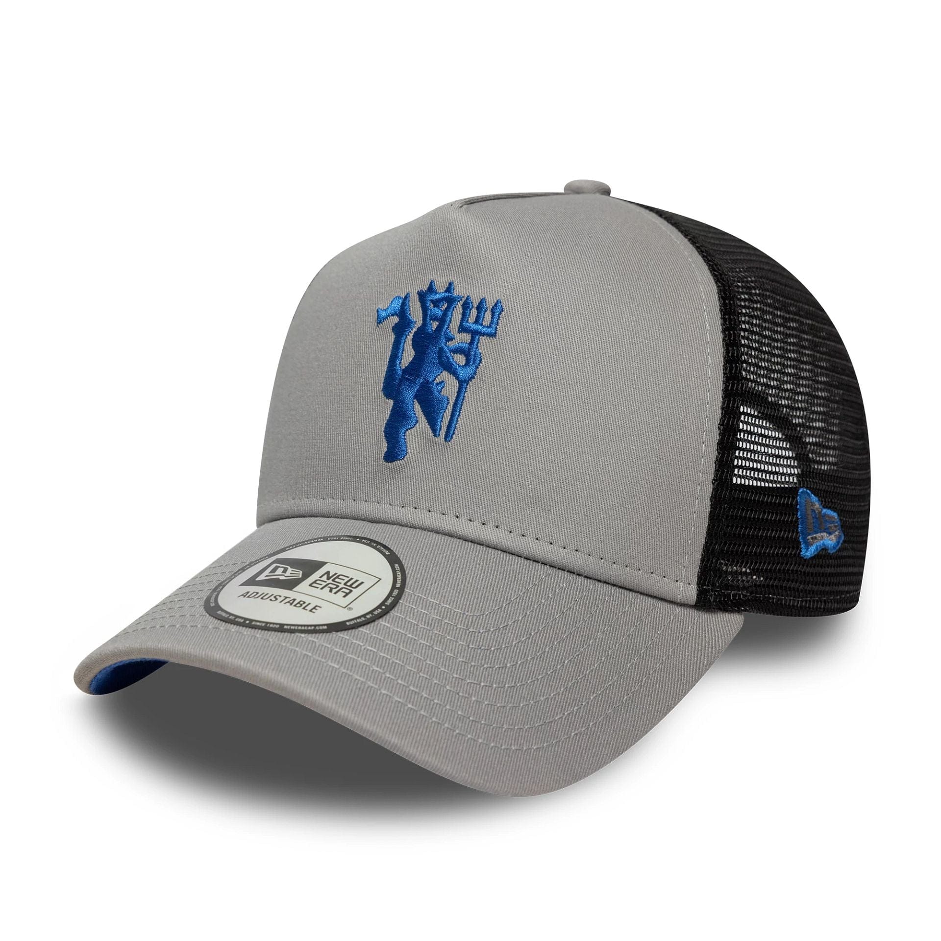 Pictured is this Manchester United FC 9FORTY A-Frame Trucker in grey. 1