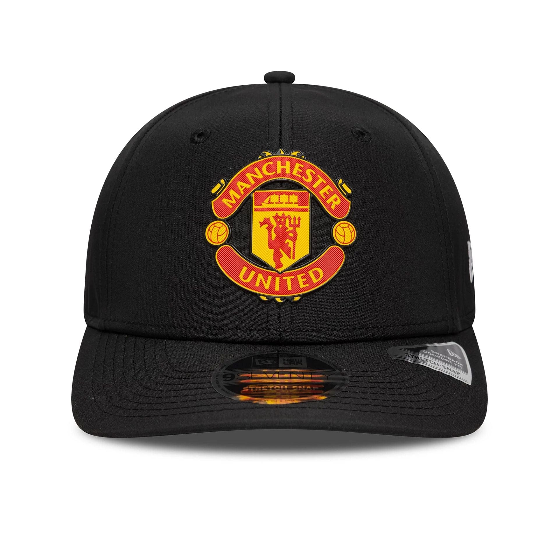 Pictured is this Manchester United FC 9SEVENTY Stretch Snap in black. 2