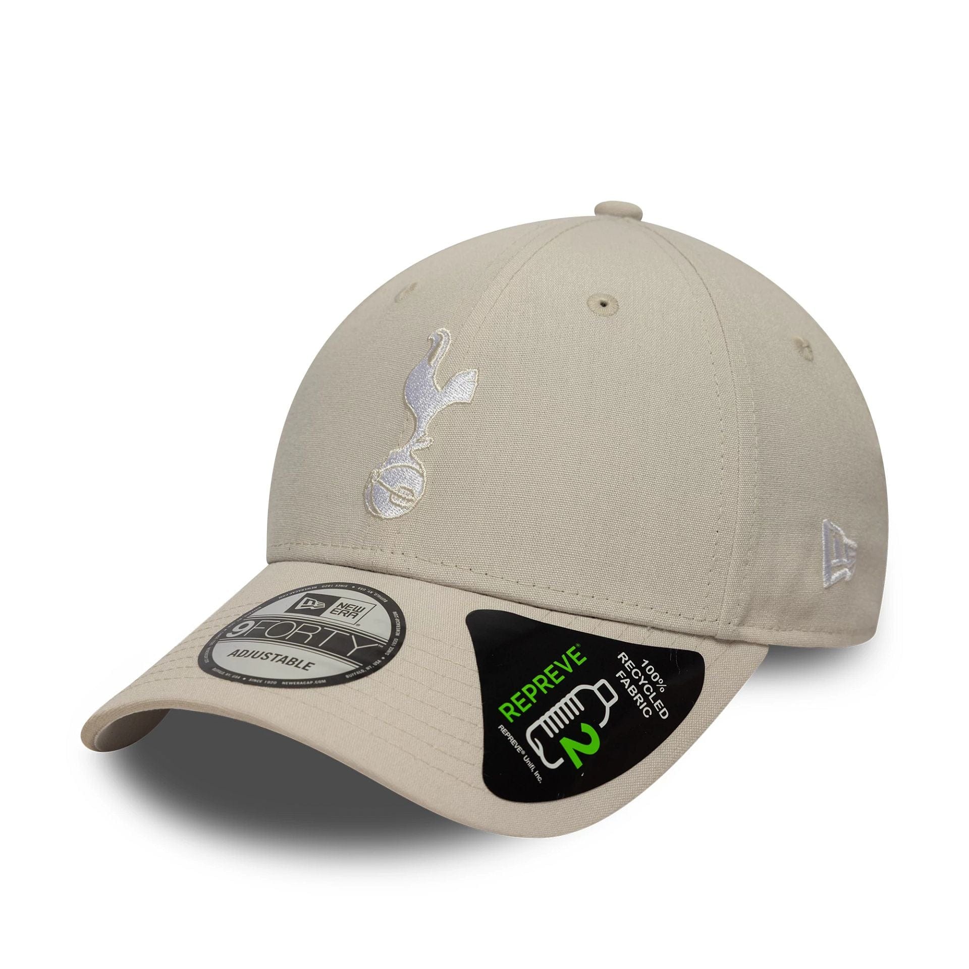 Pictured is this Repreve® Tottenham Hotspur FC 9FORTY Adjustable cap in cream. 1
