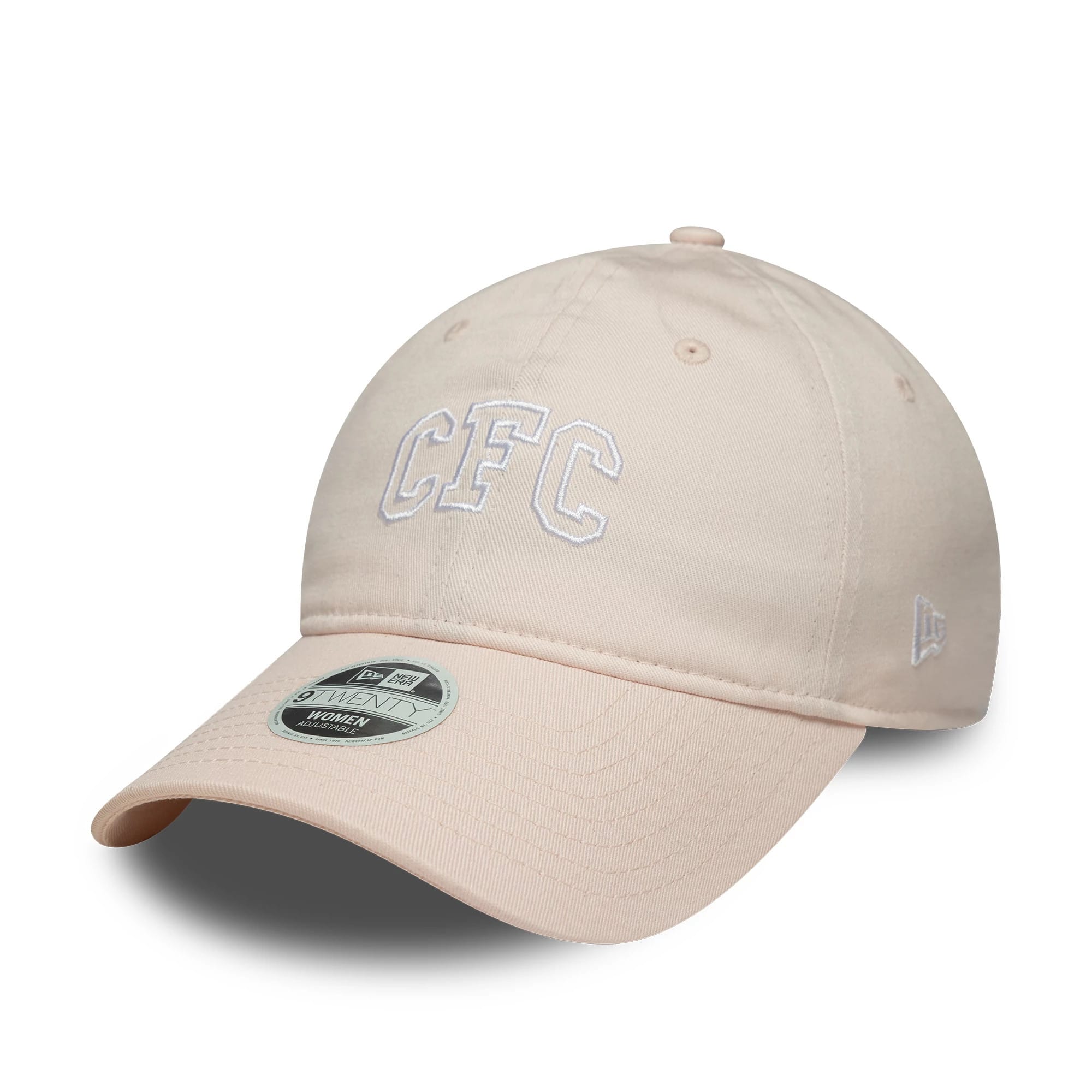 Pictured is this Womens Chelsea FC Lion Crest 9TWENTY in pastel pink. 1