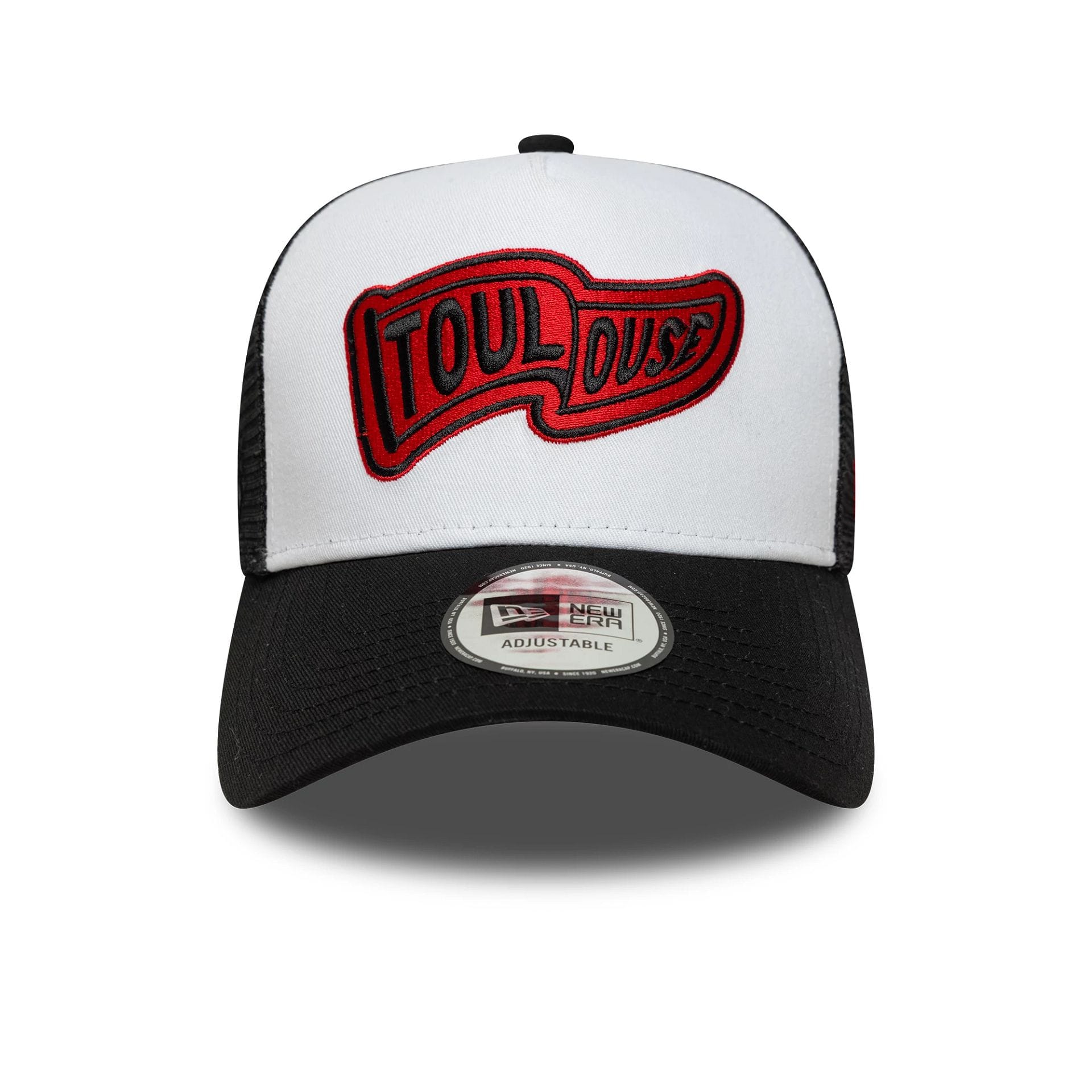 Pictured is this Flag Stade Toulousain 9FORTY E-Frame Trucker in white. 2
