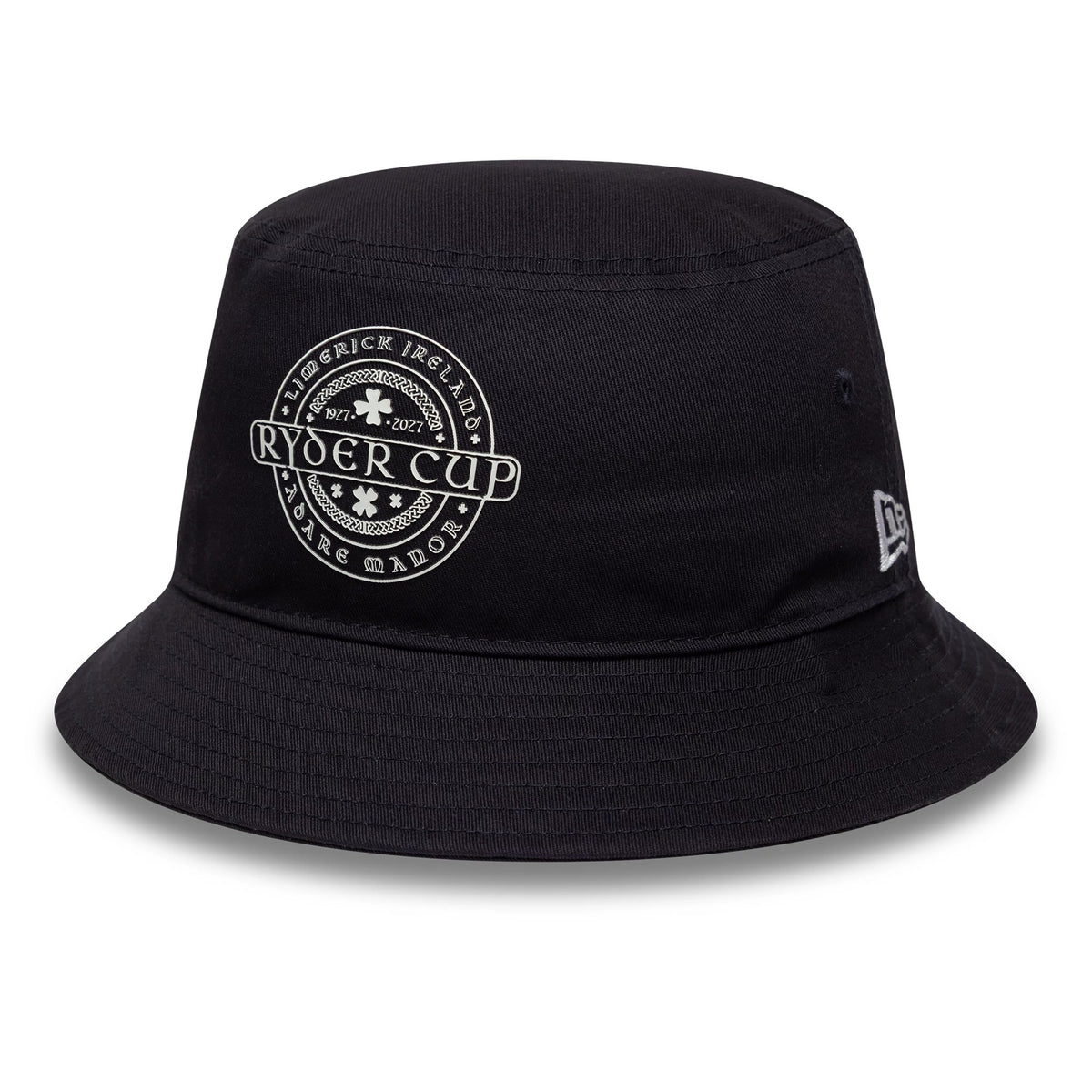 Pictured is this HD Print Ryder Cup 2027 Bucket hat in navy. 1