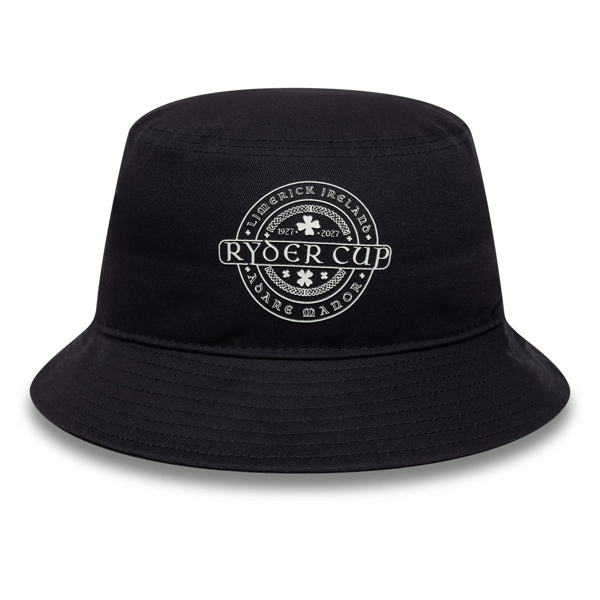 Pictured is this HD Print Ryder Cup 2027 Bucket hat in navy. 2