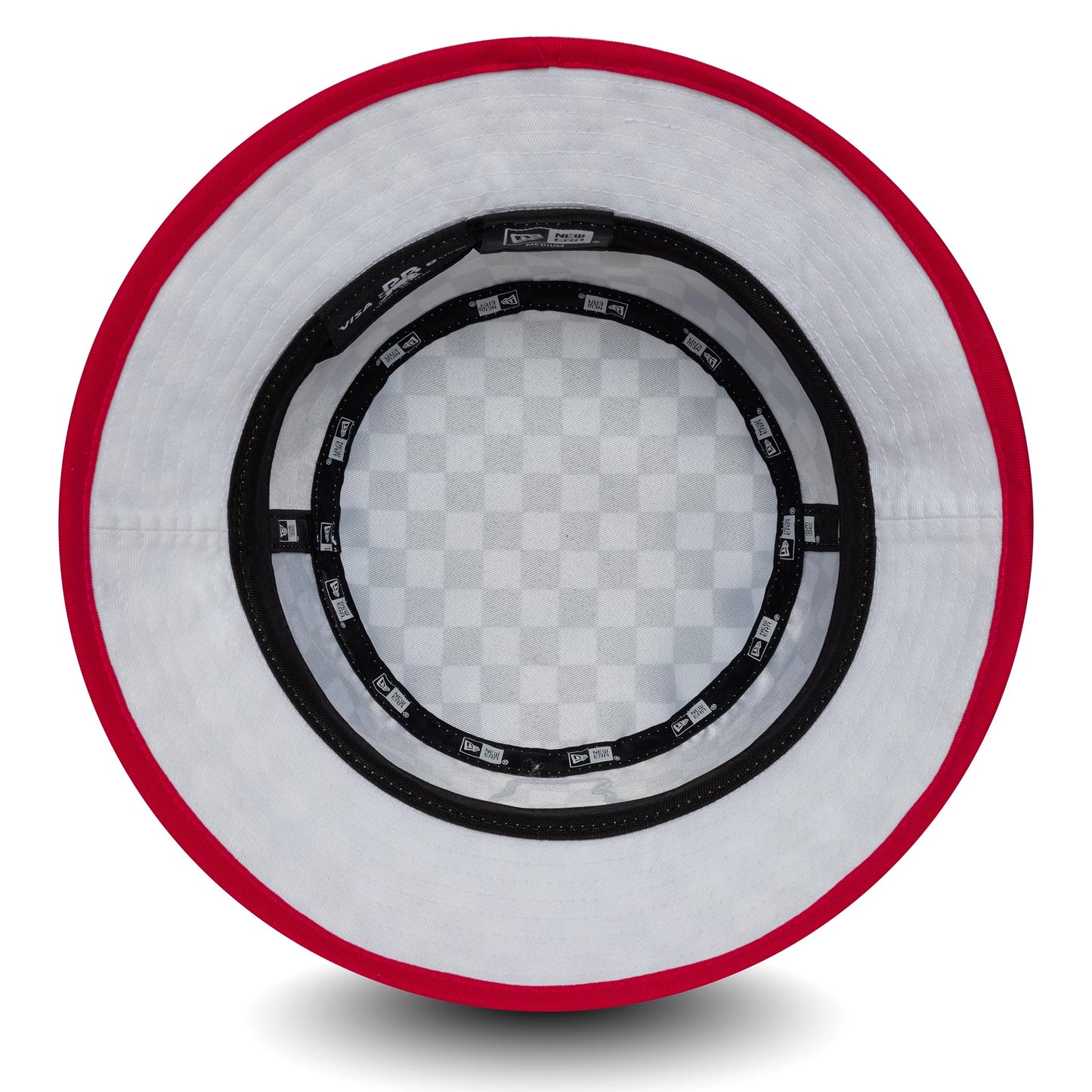 Pictured is this Checkerboard Visa Cash App Racing Bulls Bucket in white. 5