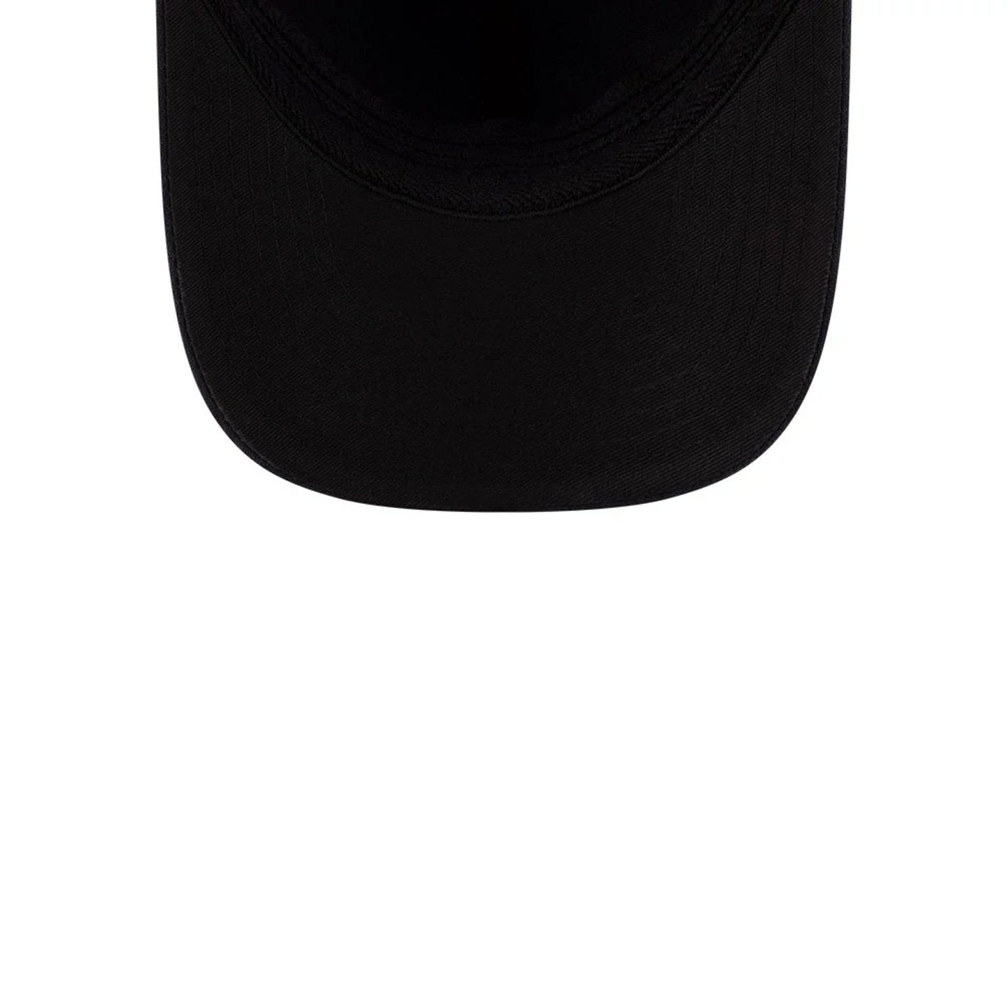 Twins MLB Player Replica Navy New Era 39THIRTY M-Crown Stretch Fit Cap, inside view showing the black undervisor, matching black sweatband, and the dark taping across the structured crown, providing a glimpse of interior craftsmanship.