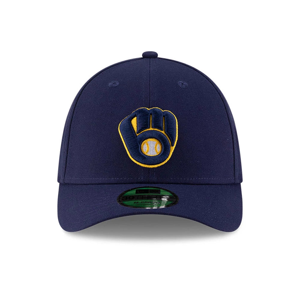 Pictured is this MLB Player Replica Milwaukee Brewers 39THIRTY M-Crown Stretch Fit cap in navy. 3