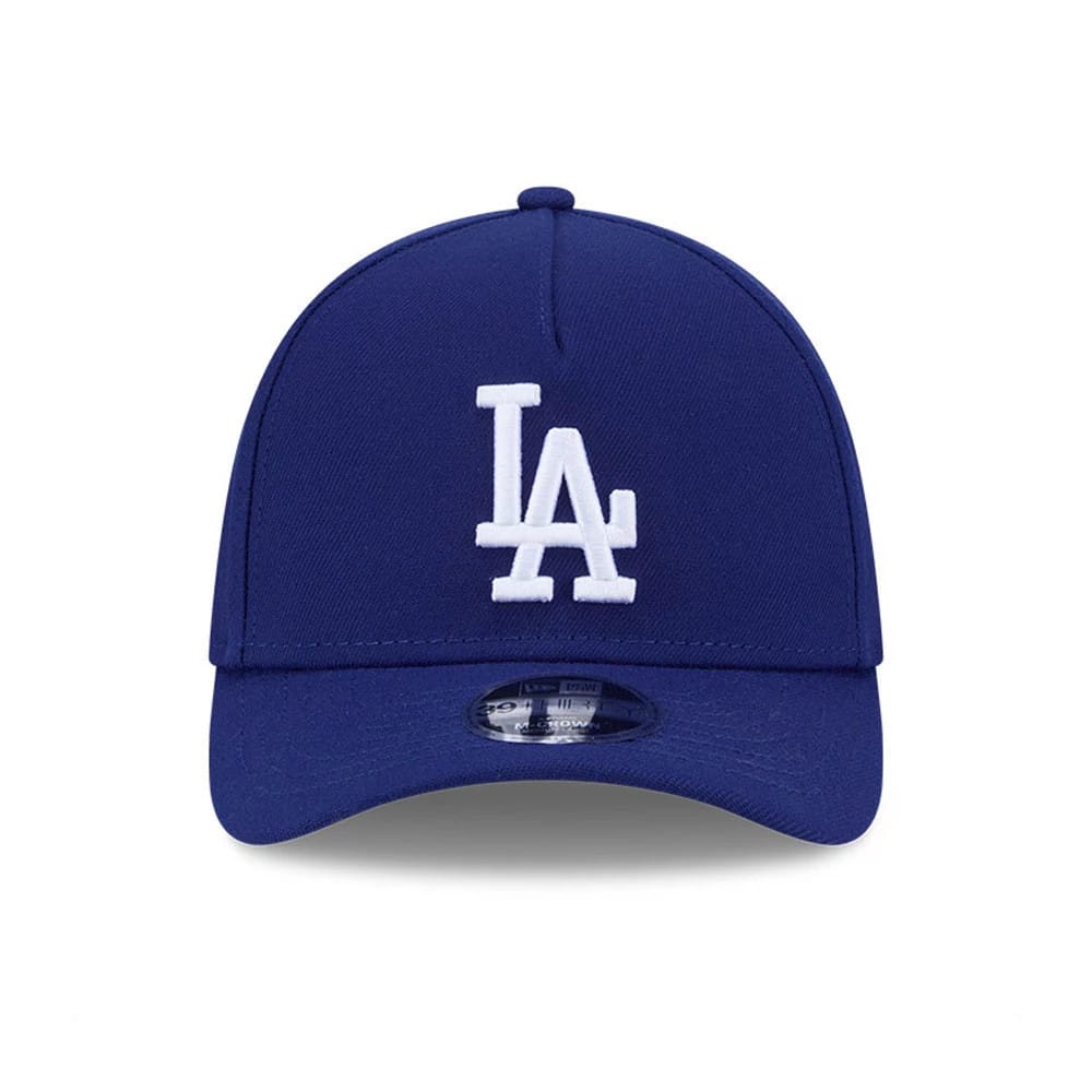 Pictured is this MLB LA Dodgers 39THIRTY M-Crown A-Frame Stretch Fit cap in dark blue. 3