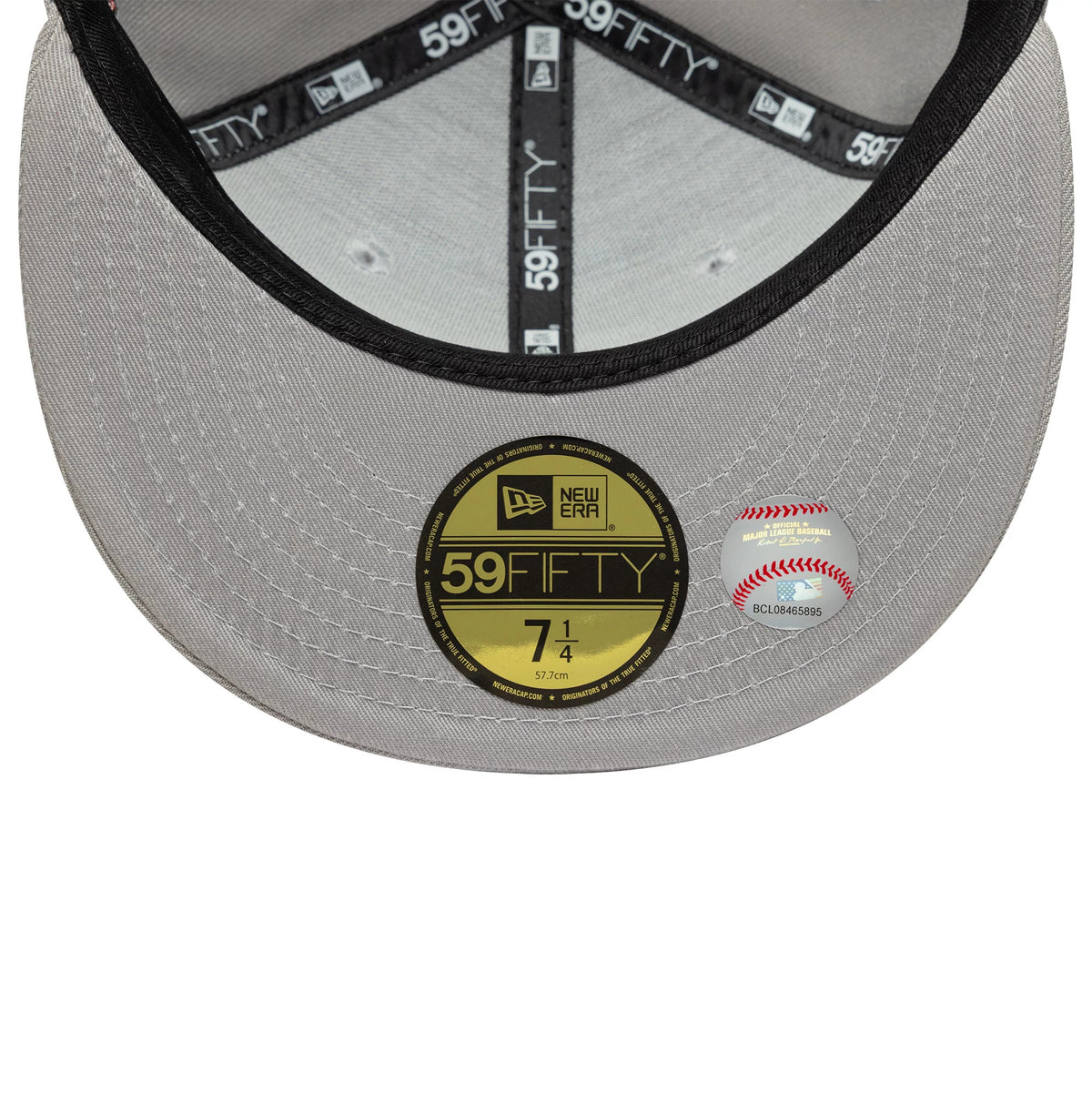This is a LA Dodgers MLB Cooperstown Floral Grey 59FIFTY Fitted Cap 7