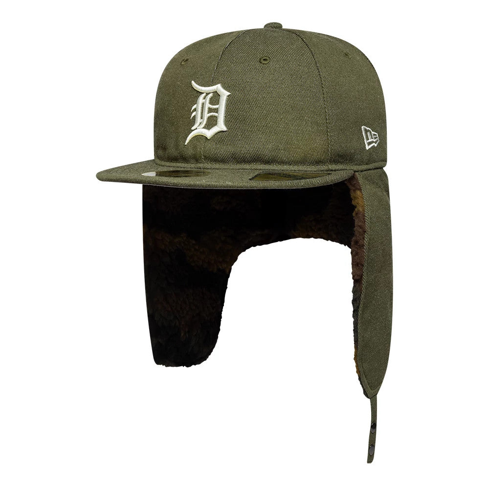 This is a Detroit Tigers MLB Camo Open Green Retro Crown Dogear 59FIFTY Fitted Cap 2