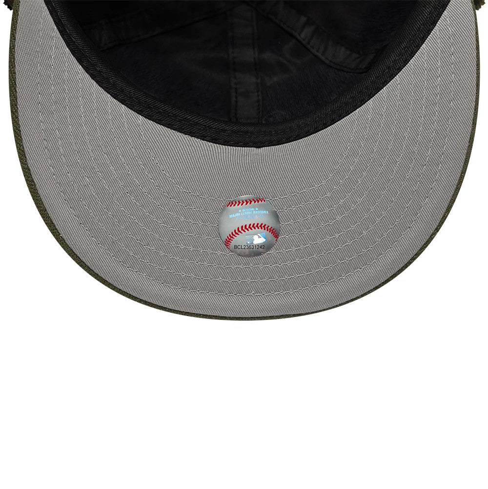 This is a Athletics MLB Camo Open Green Retro Crown Dogear 59FIFTY Fitted Cap 3