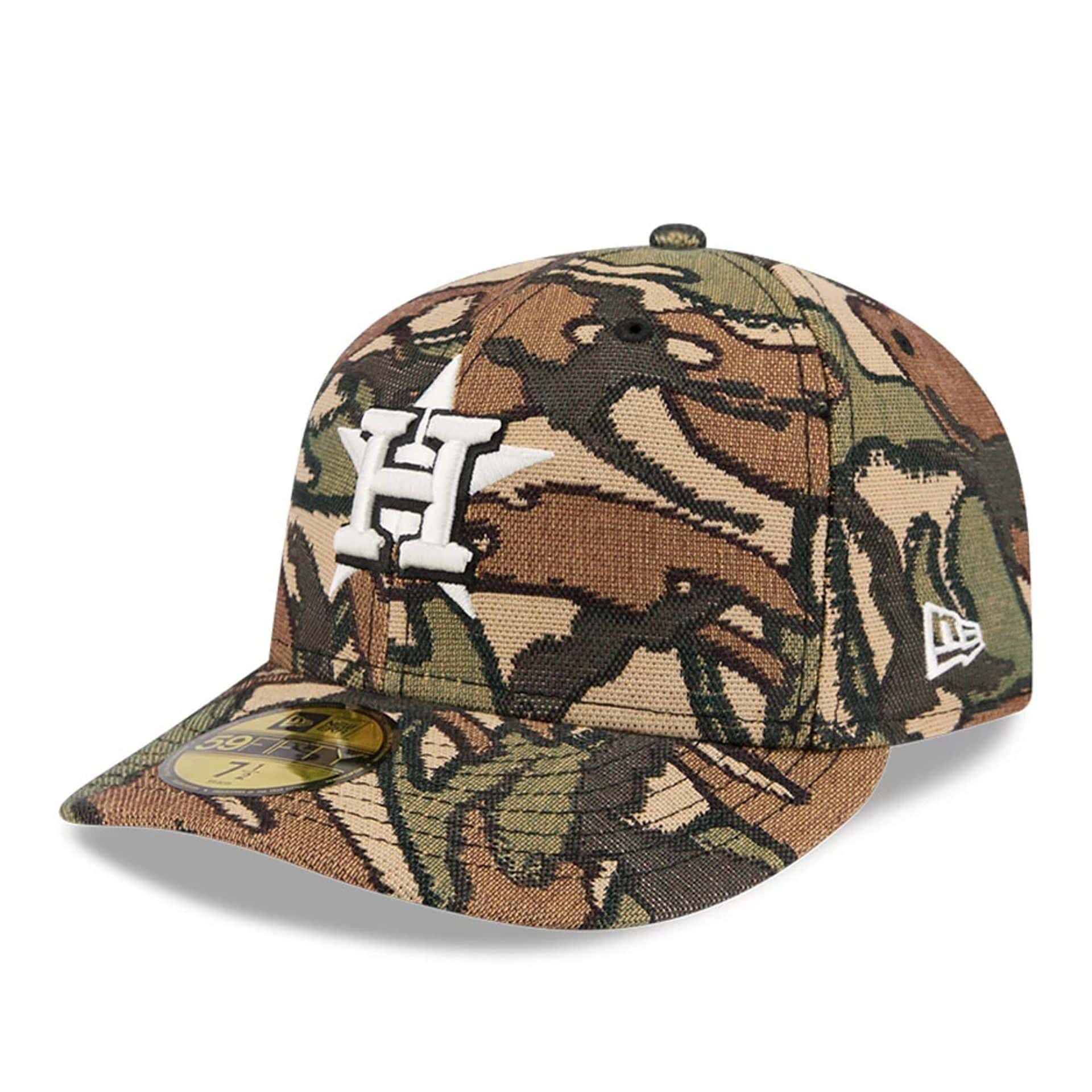 This is a Houston Astros MLB Jacquard Camo 59FIFTY Fitted Cap 1