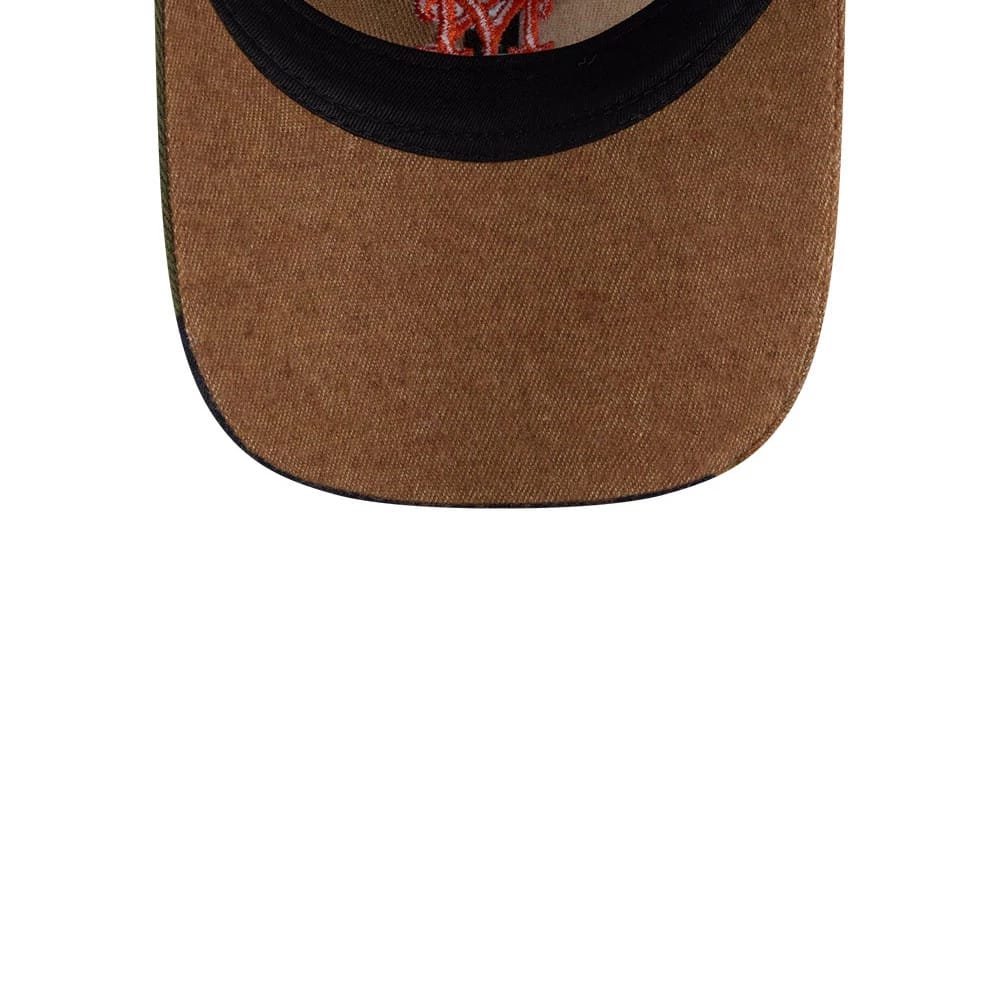 This is a New York Mets MLB Patchwork Open Brown 9TWENTY Adjustable Cap 7