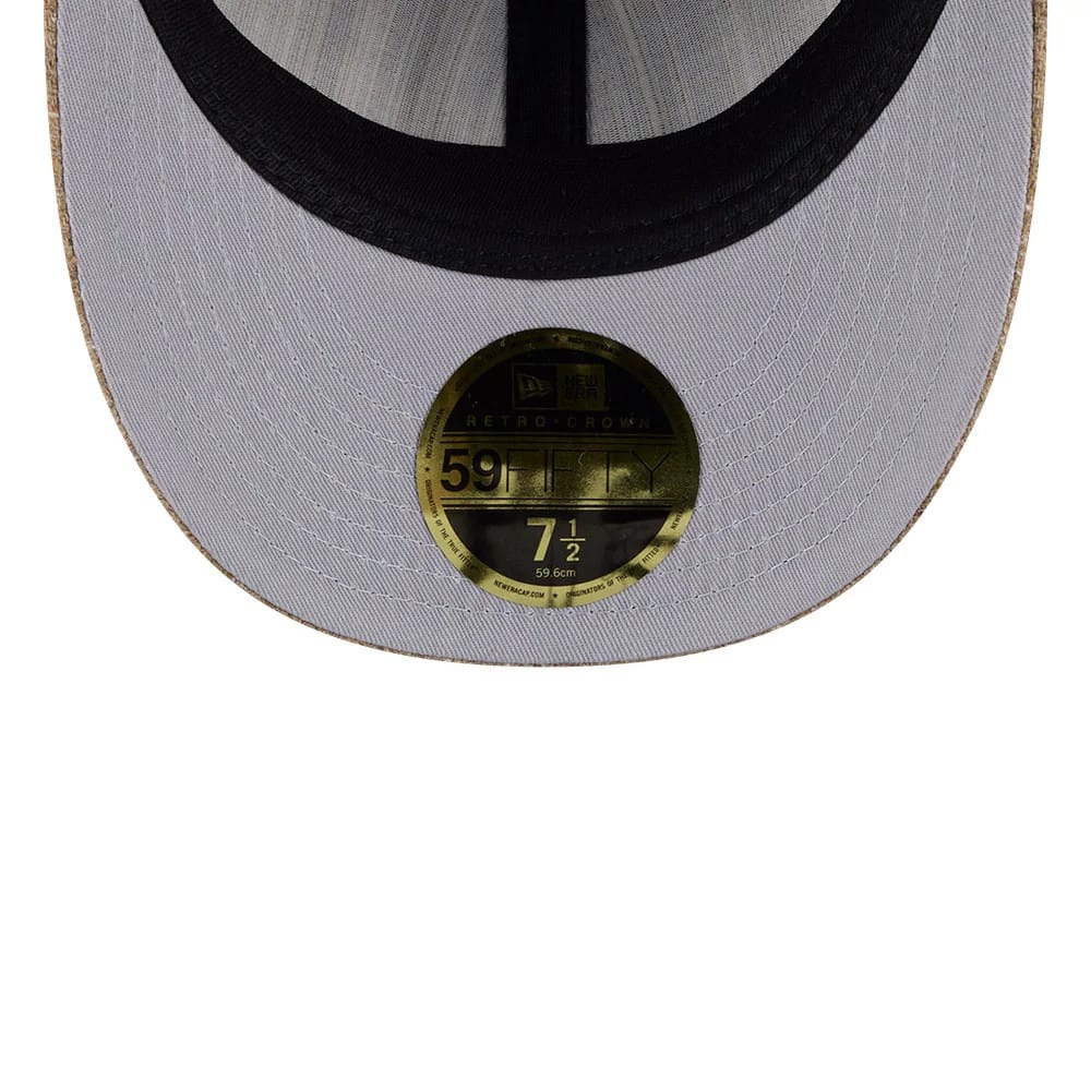 This is a LA Dodgers MLB Vintage Tweed Open Blue Retro Crown 59FIFTY Fitted Cap 2