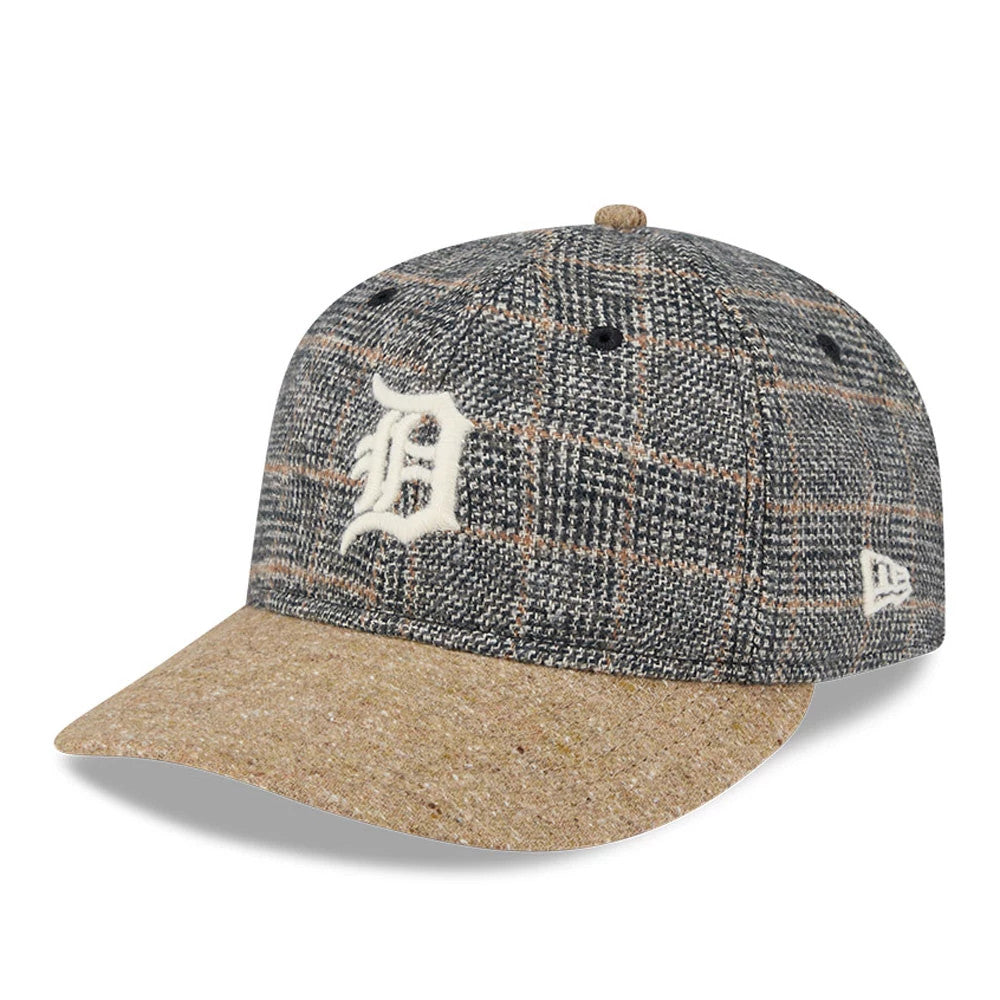 This is a Detroit Tigers MLB Vintage Tweed Open Blue Retro Crown 59FIFTY Fitted Cap 1