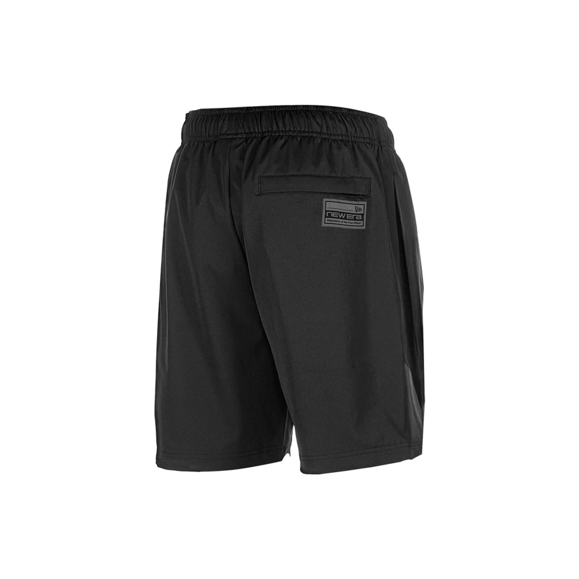 The model is wearing this NFL Match Las Vegas Raiders Oversized Shorts in black. 2