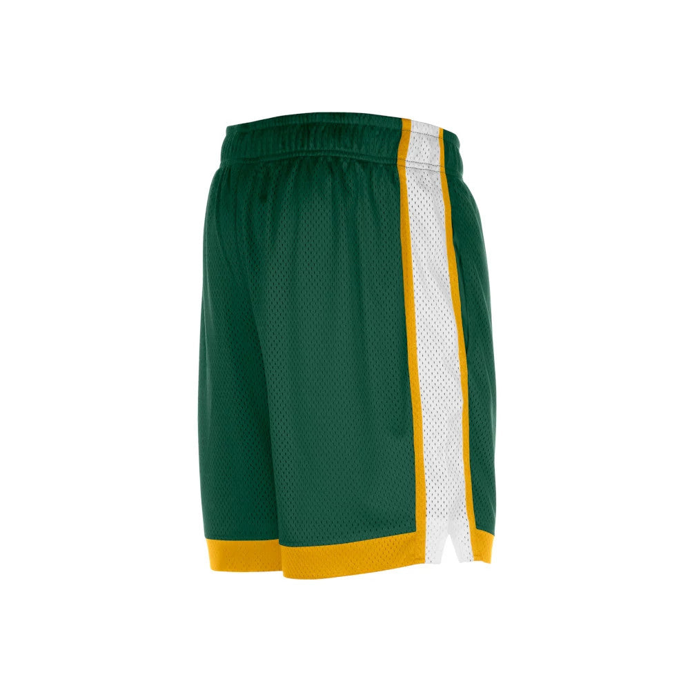 The model is wearing these MLB Athletics Mesh Shorts in dark green. 3