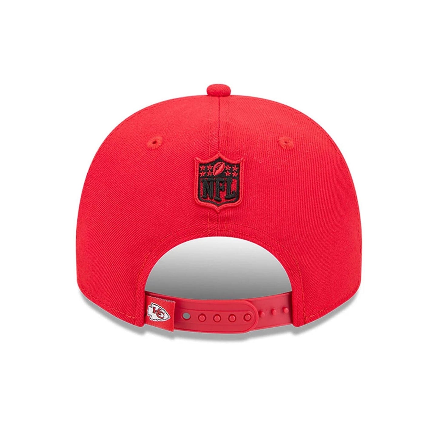 Pictured is this NFL Cartoon Kansas City Chiefs 9FIFTY A-Frame Snapback cap in red. 7