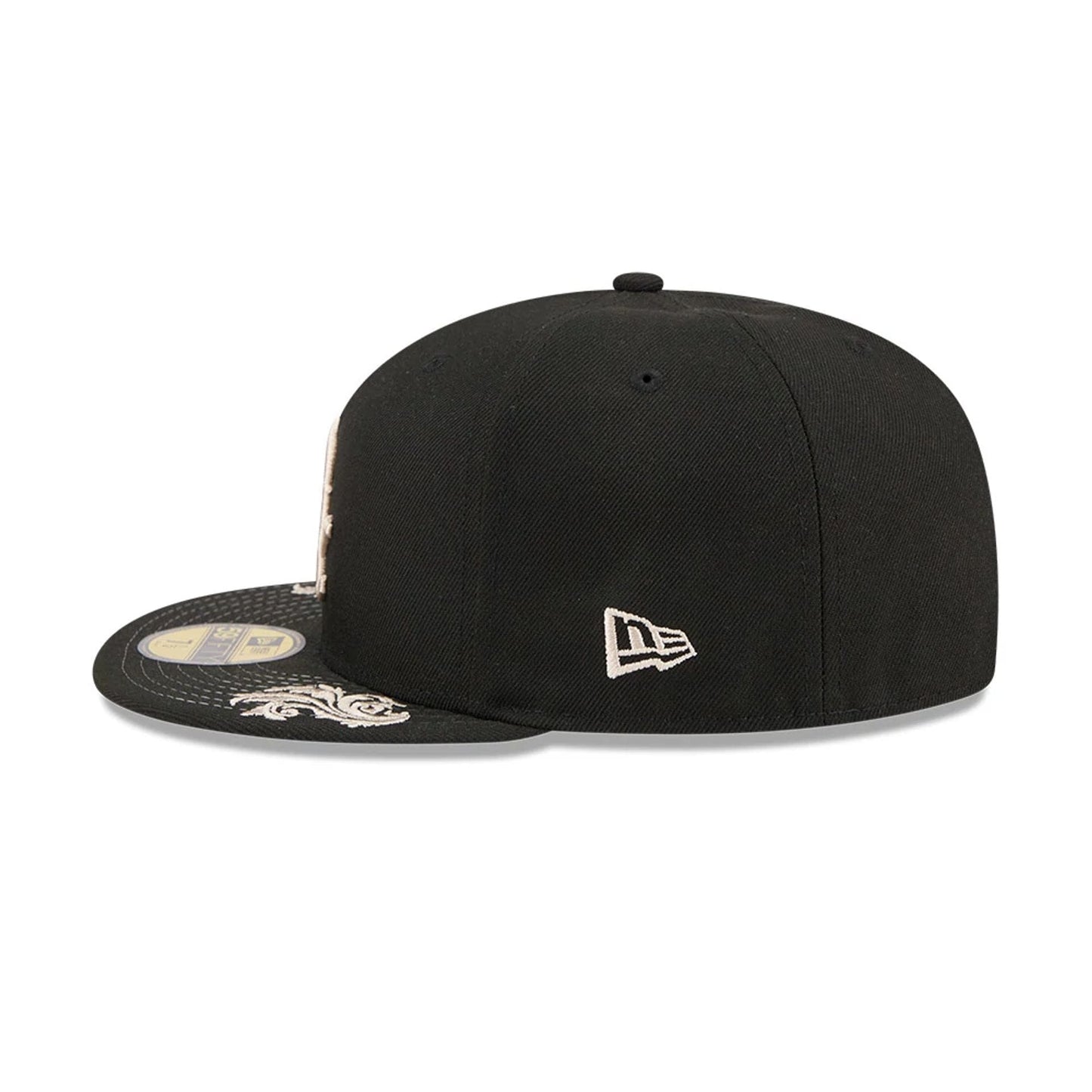 Pictured is this MLB Script Chicago White Sox 59FIFTY Fitted cap in black. 7