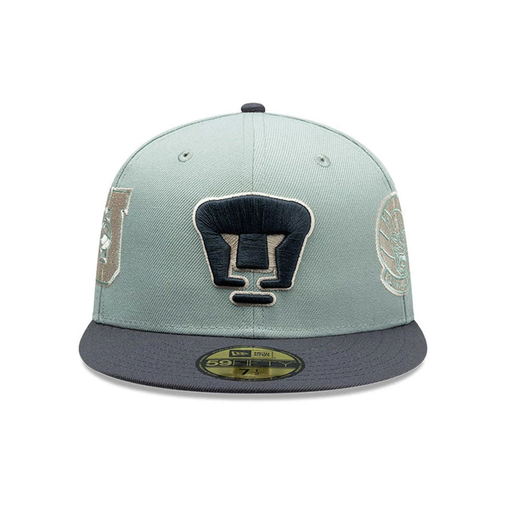 Pictured is this Liga MX Pumas Unam 59FIFTY Fitted cap in pastel green. 3