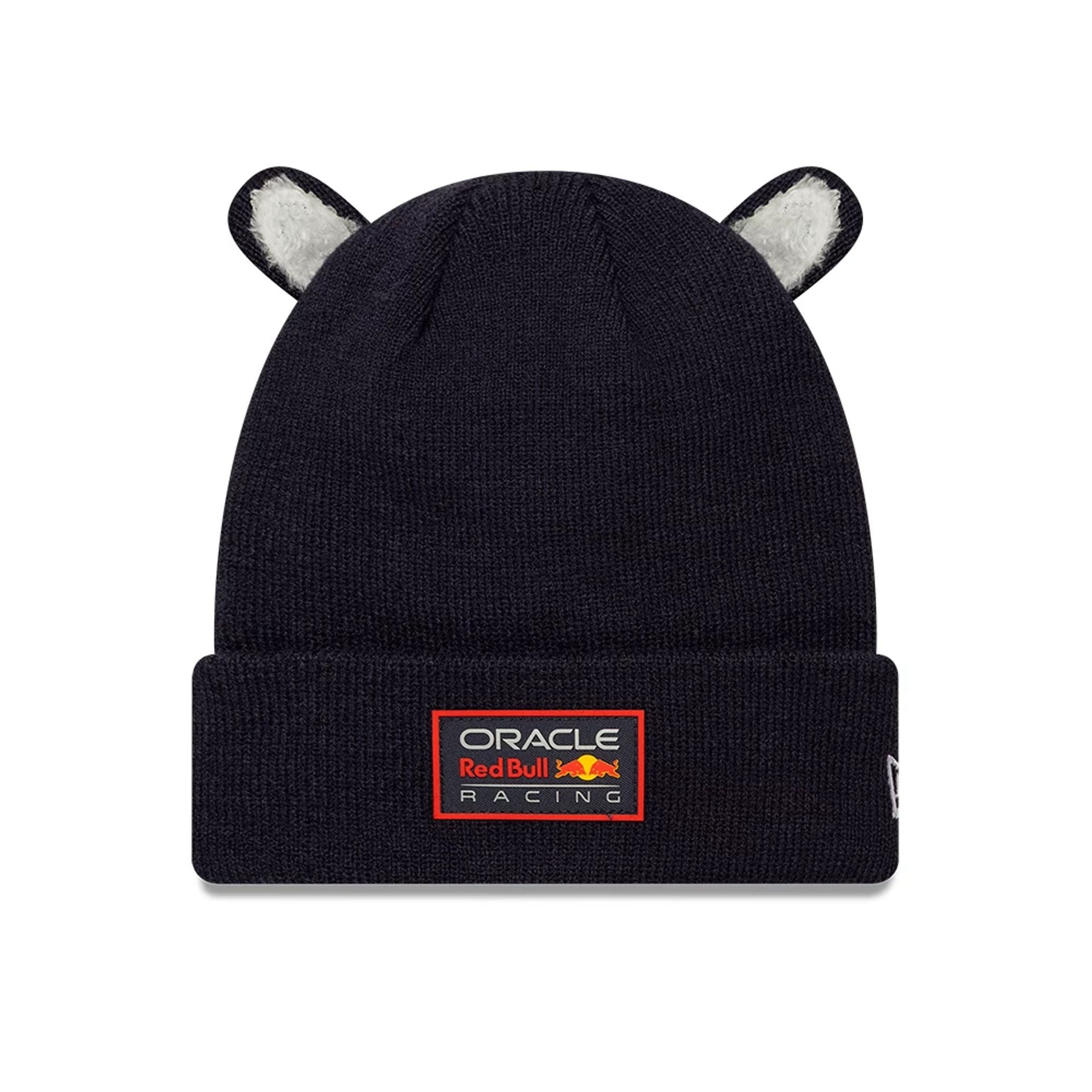This is a Red Bull Racing Child Ears Dark Blue Cuff Knit Beanie Hat 1