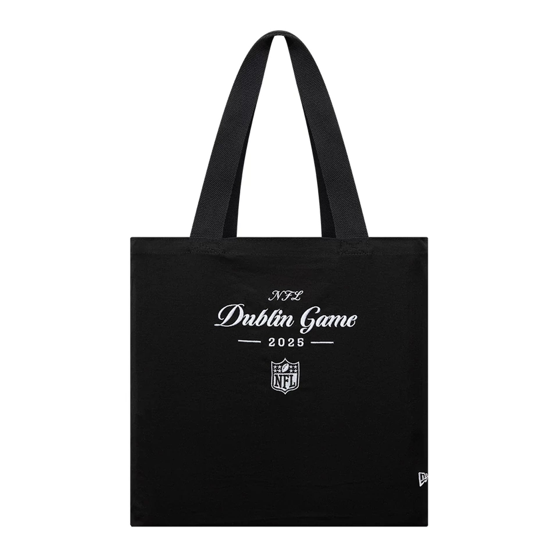 This is a Shield Logo NFL Dublin Game 2025 Black Tote Bag 1