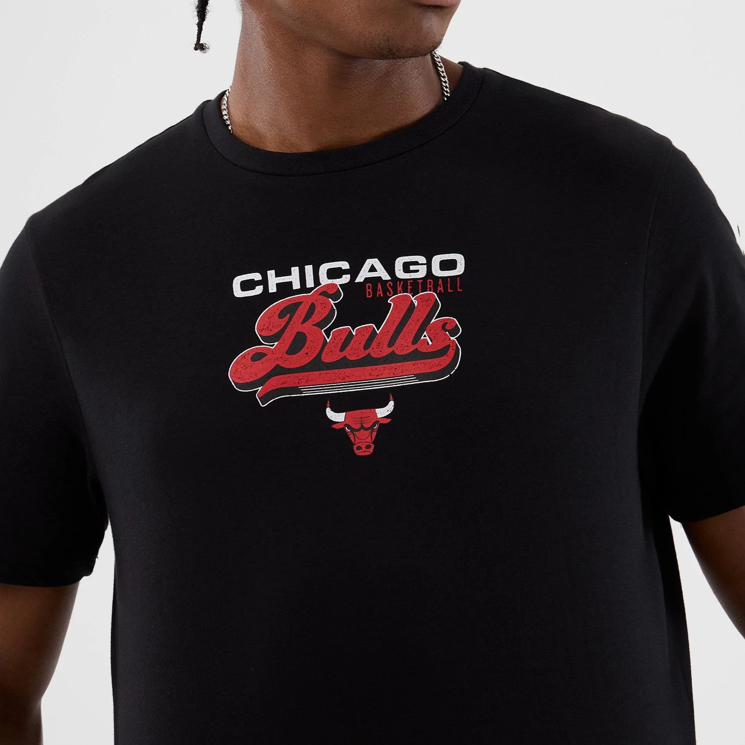 The Male model is wearing Chicago Bulls NBA Back To School Black T-Shirt 3