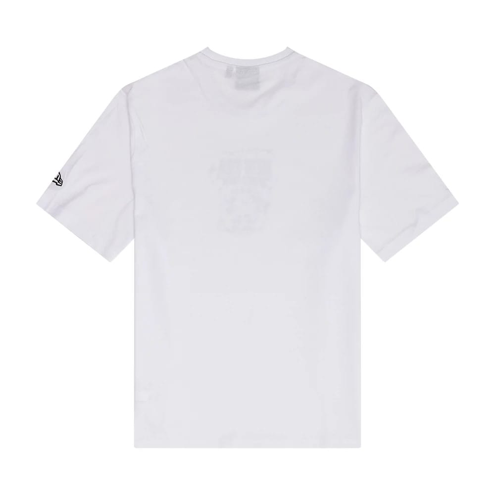 The Male model is wearing New Era Fun Graphic White T-Shirt 2
