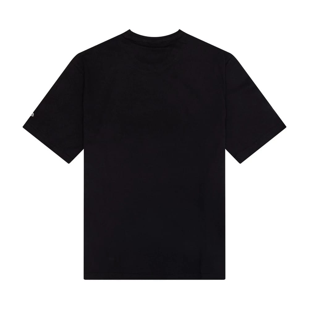 The Male model is wearing New Era Sticker Graphic Black T-Shirt 2